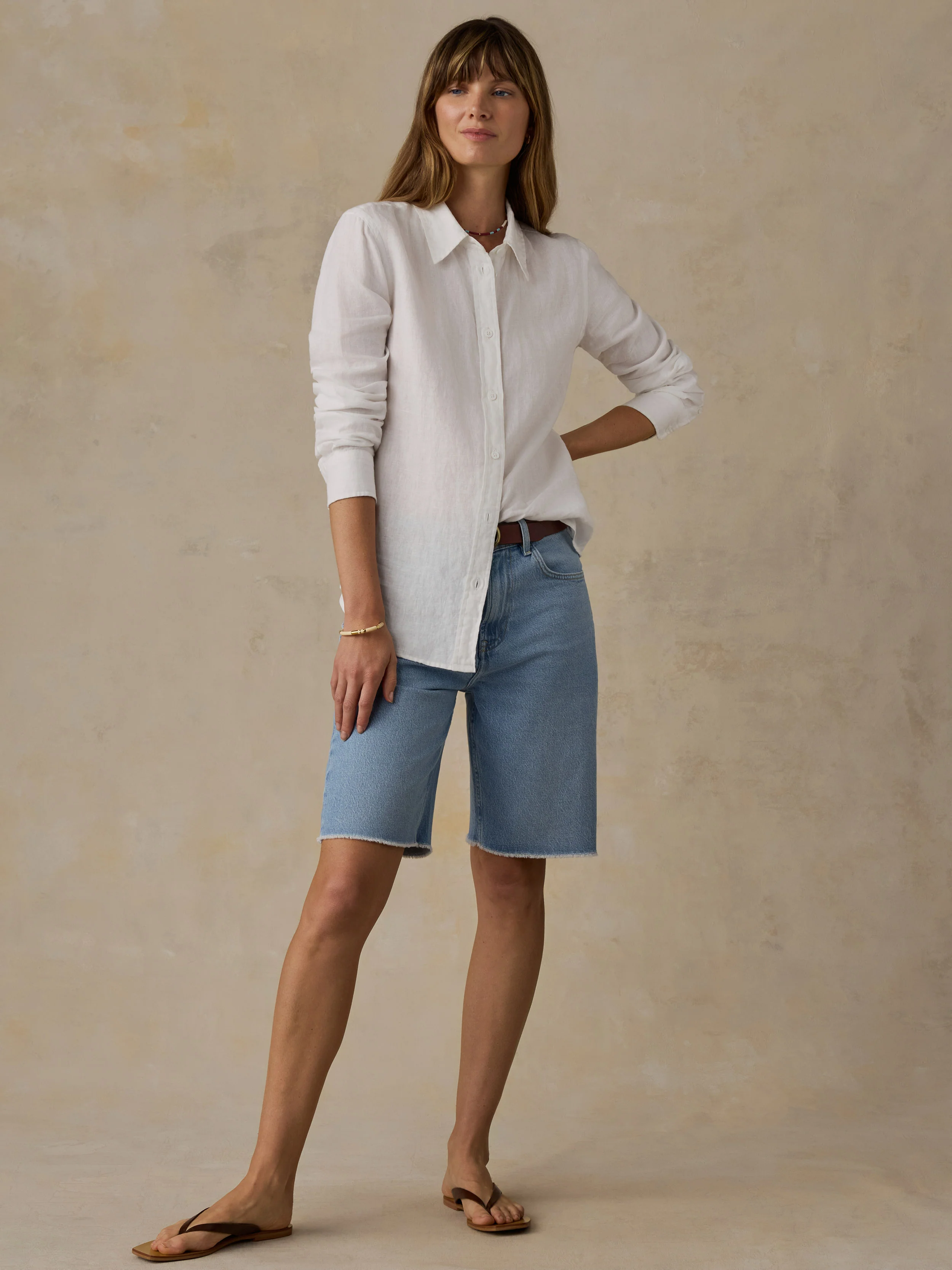 Laguna Linen Classic Shirt - White - Image 4