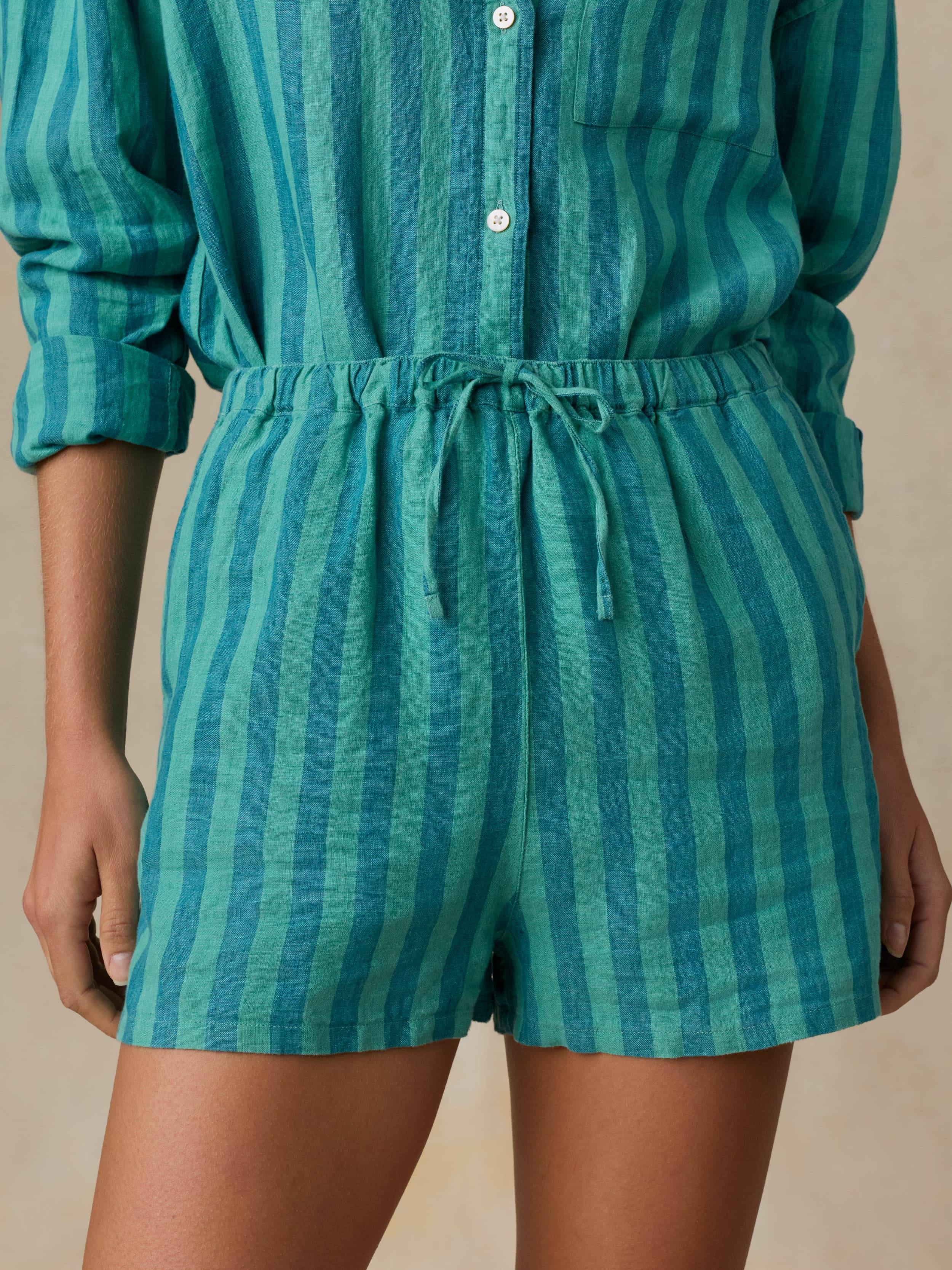 Laguna Linen Montecito Short - Tropic Glow Stripe - Image 4