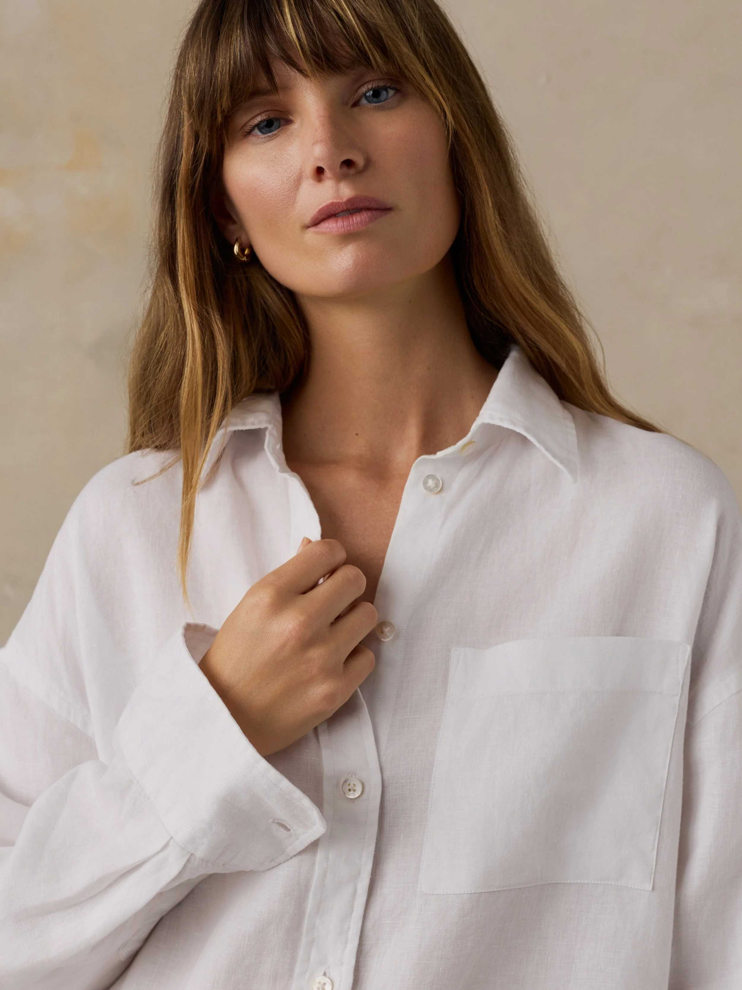Laguna Linen Relaxed Shirt - White - Image 2