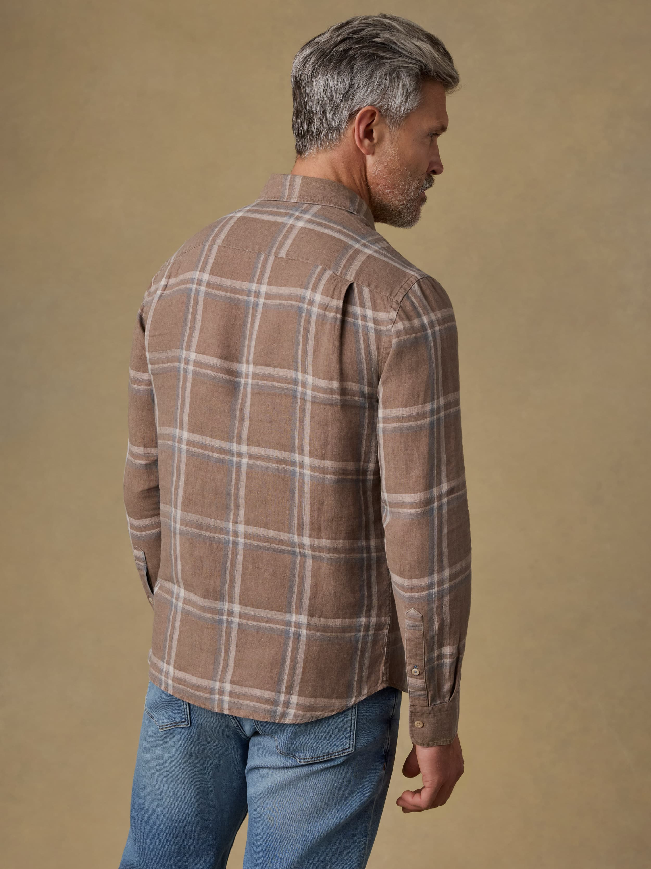 Laguna Linen Shirt - Driftwood Coast Plaid - Image 3
