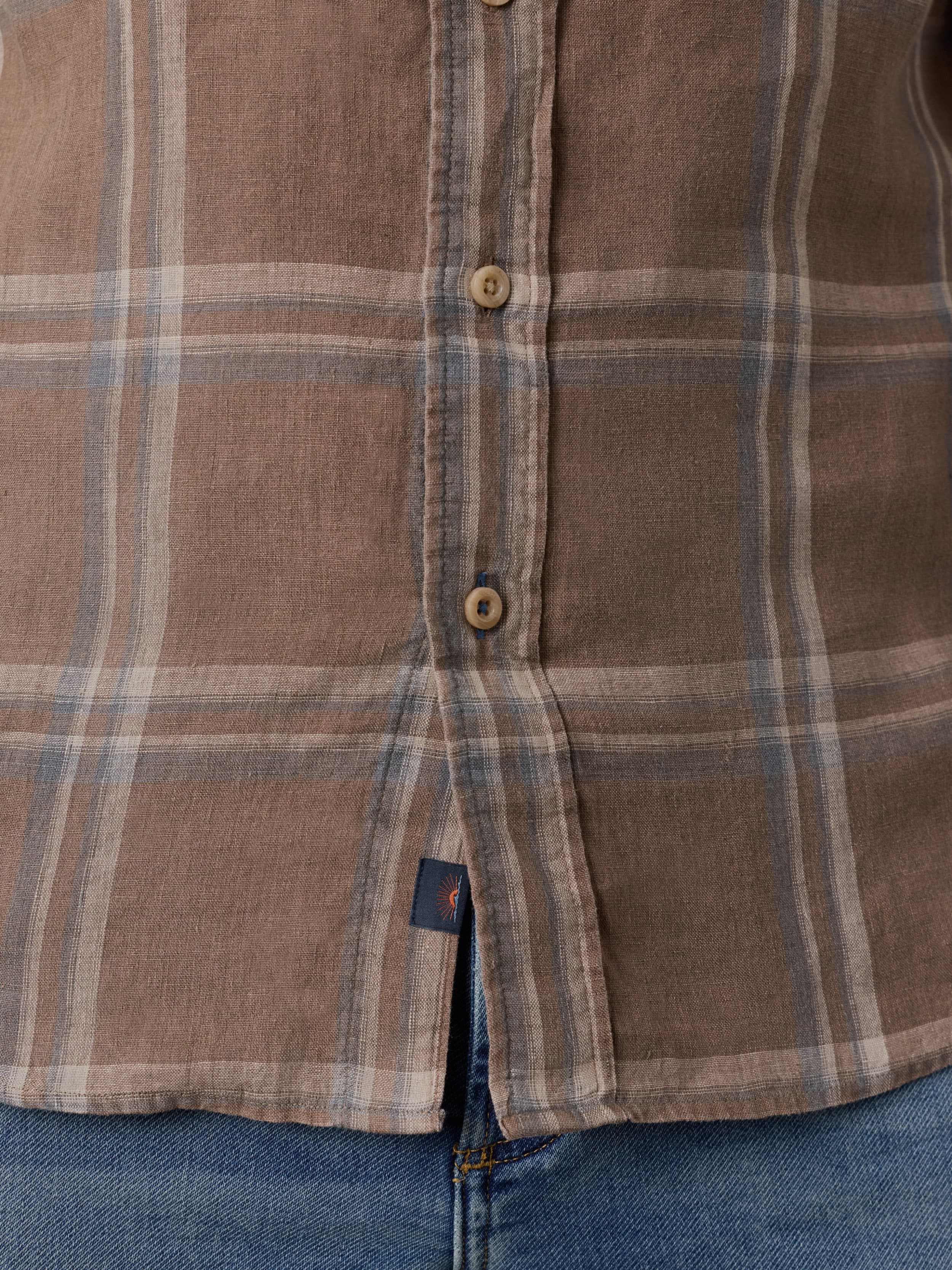 Laguna Linen Shirt - Driftwood Coast Plaid - Image 5