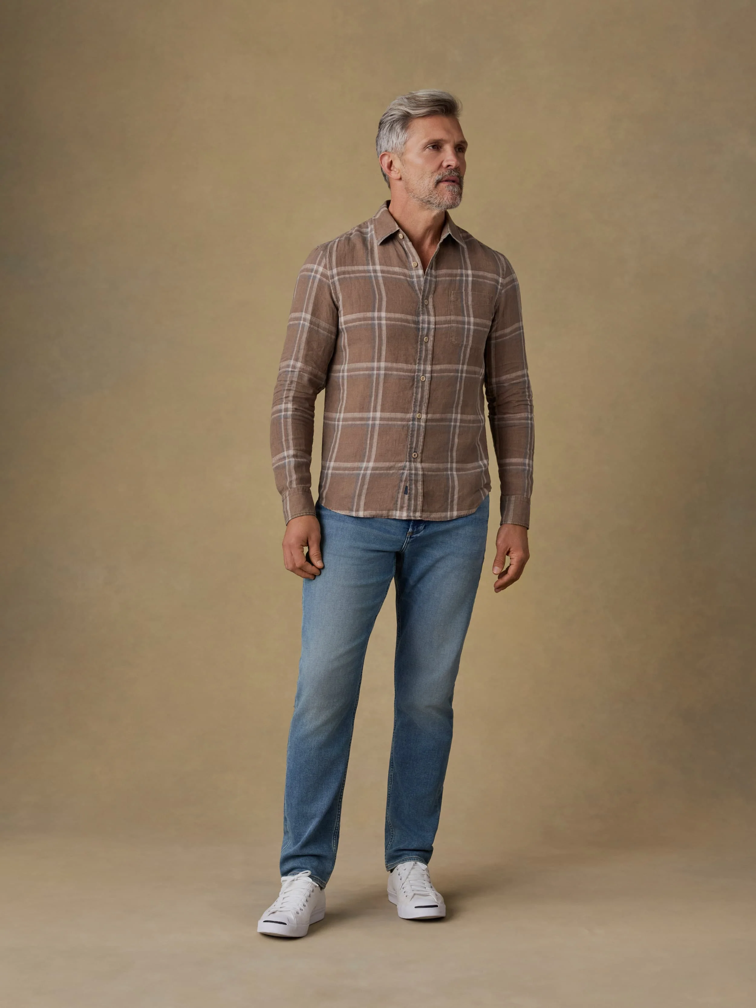 Laguna Linen Shirt - Driftwood Coast Plaid - Image 6