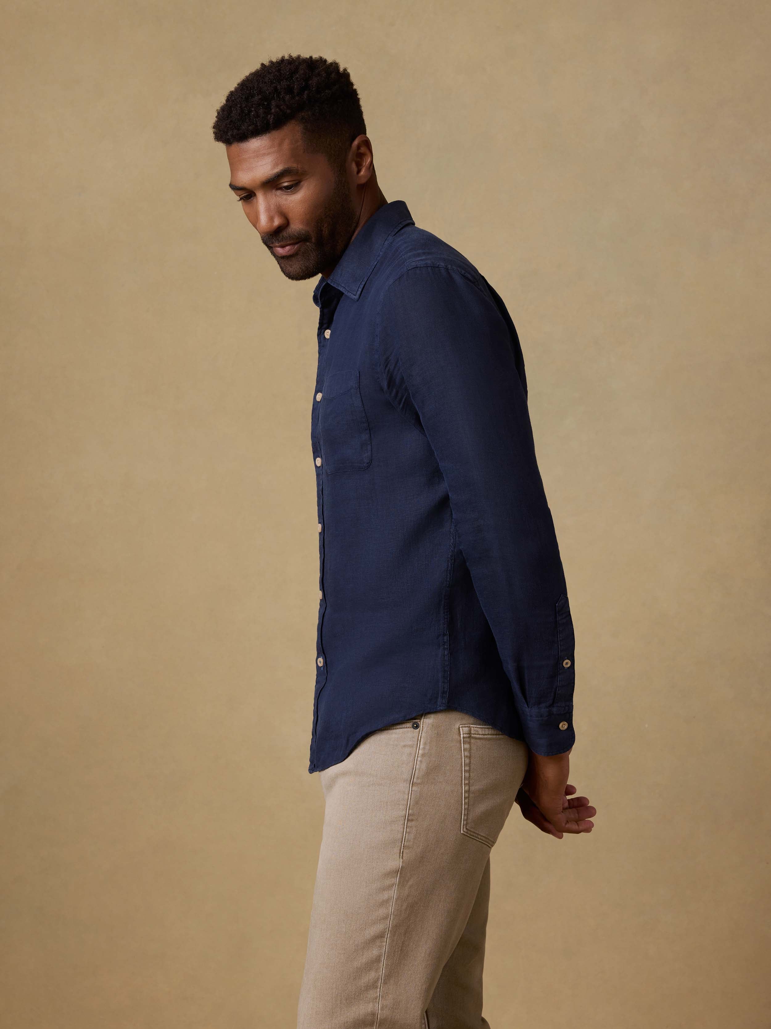 Laguna Linen Shirt - Island Navy - Image 4
