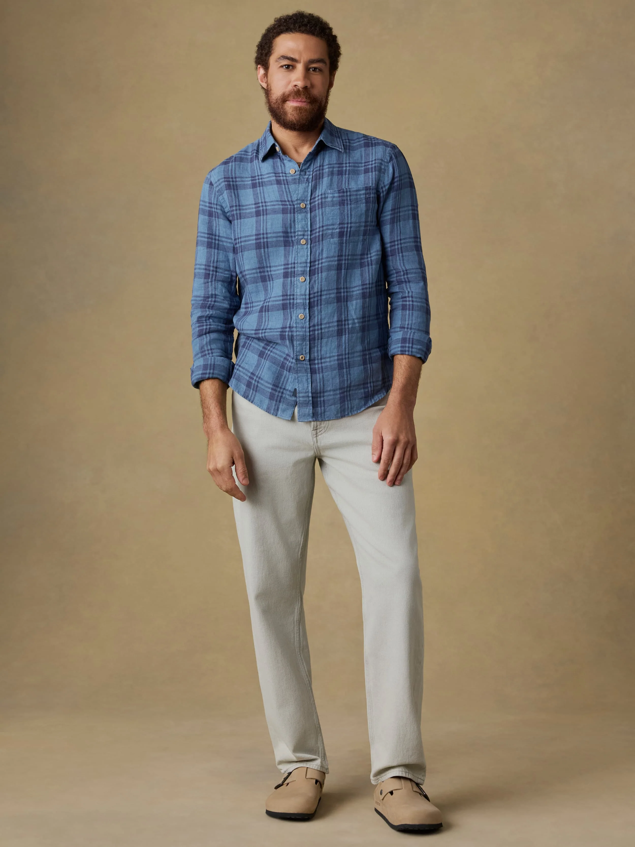 Laguna Linen Shirt - Rainy Lake Plaid - Image 6