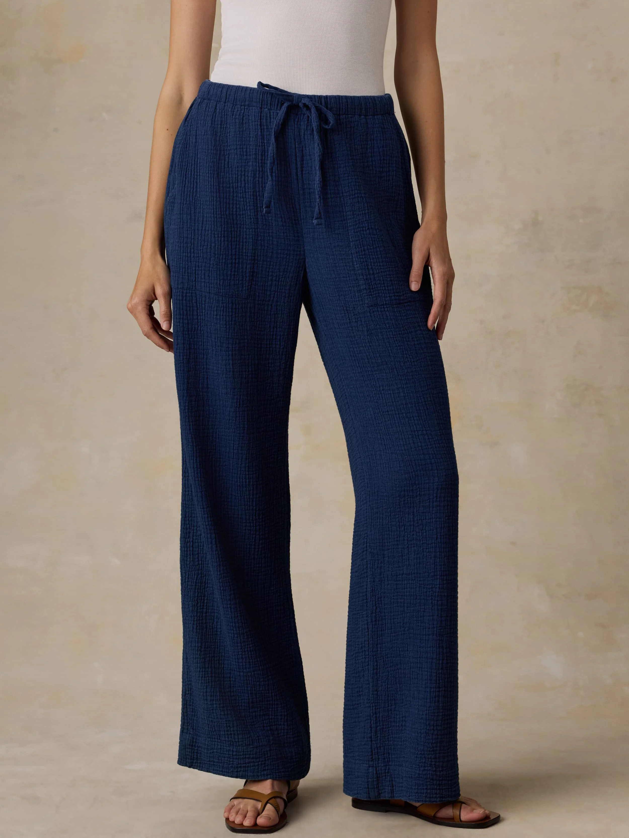 Dune Cotton Gauze Laidback Pant - Dark Indigo Wash - Image 4