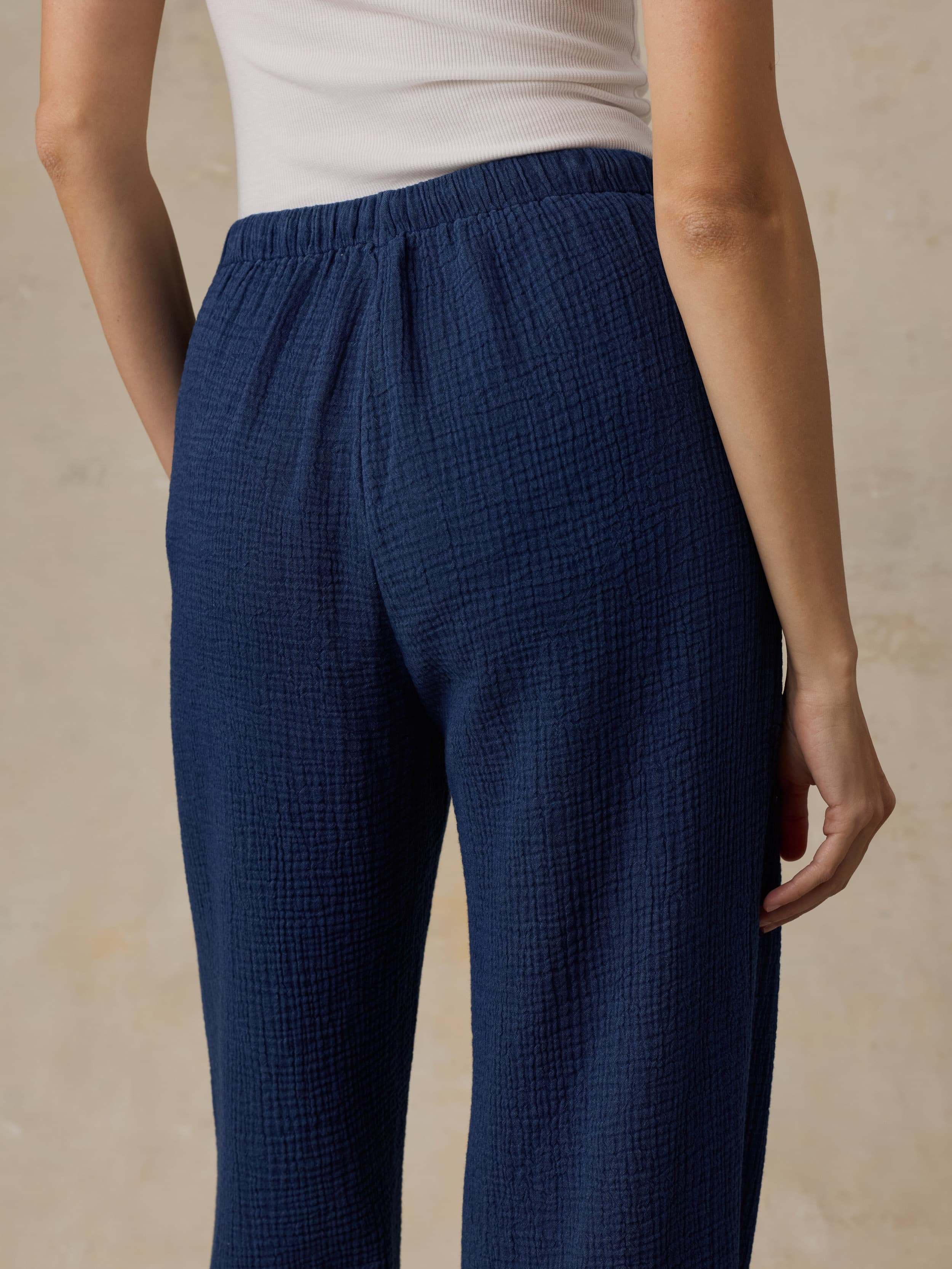 Dune Cotton Gauze Laidback Pant - Dark Indigo Wash - Image 5
