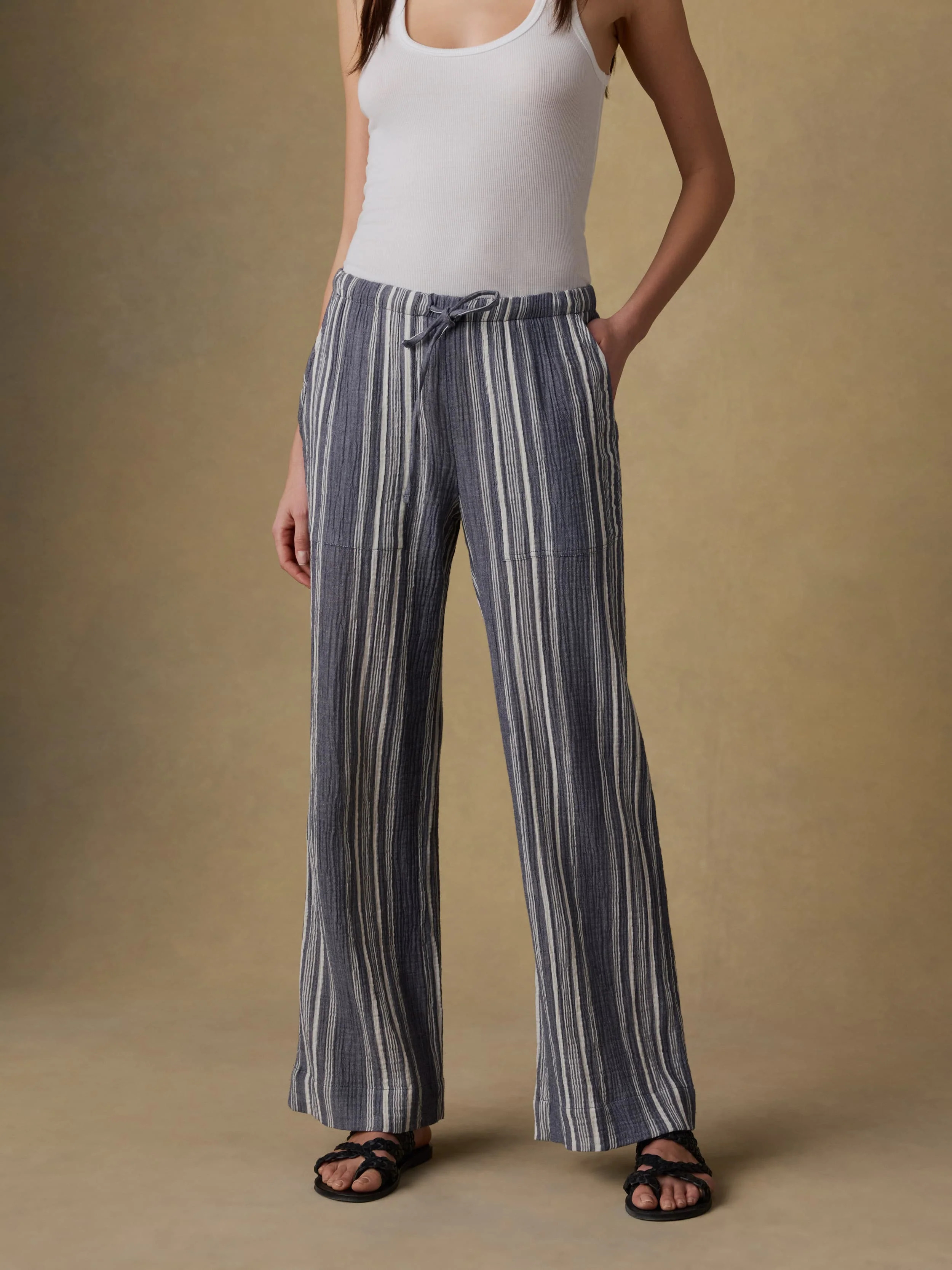 Laidback Gauze Pant - Sea Breeze Stripe - Image 2