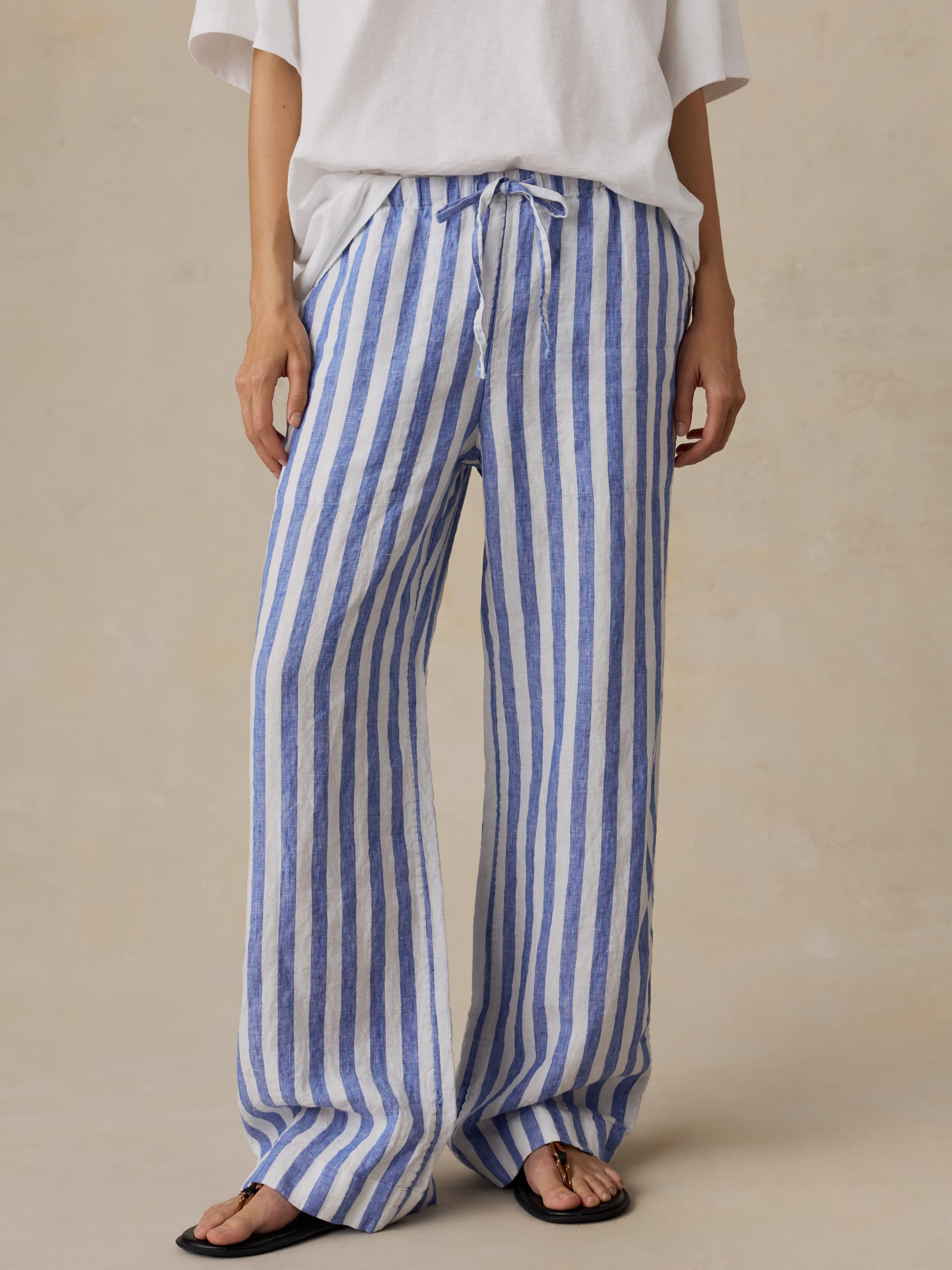 Laidback Linen Pant - Coastal Calm Stripe - Image 2
