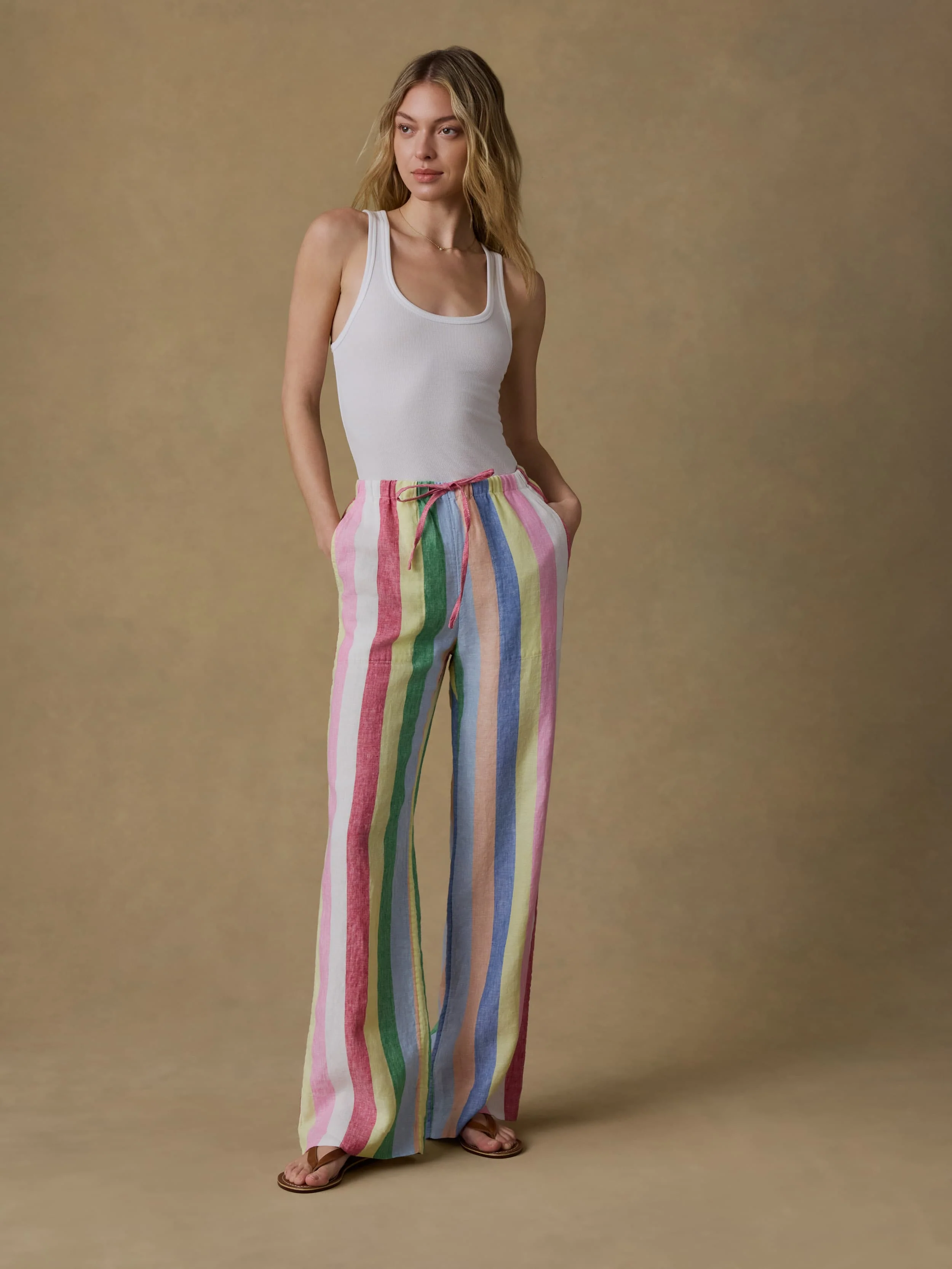 Laidback Linen Pant - Sunbeam Stripe - Image 2