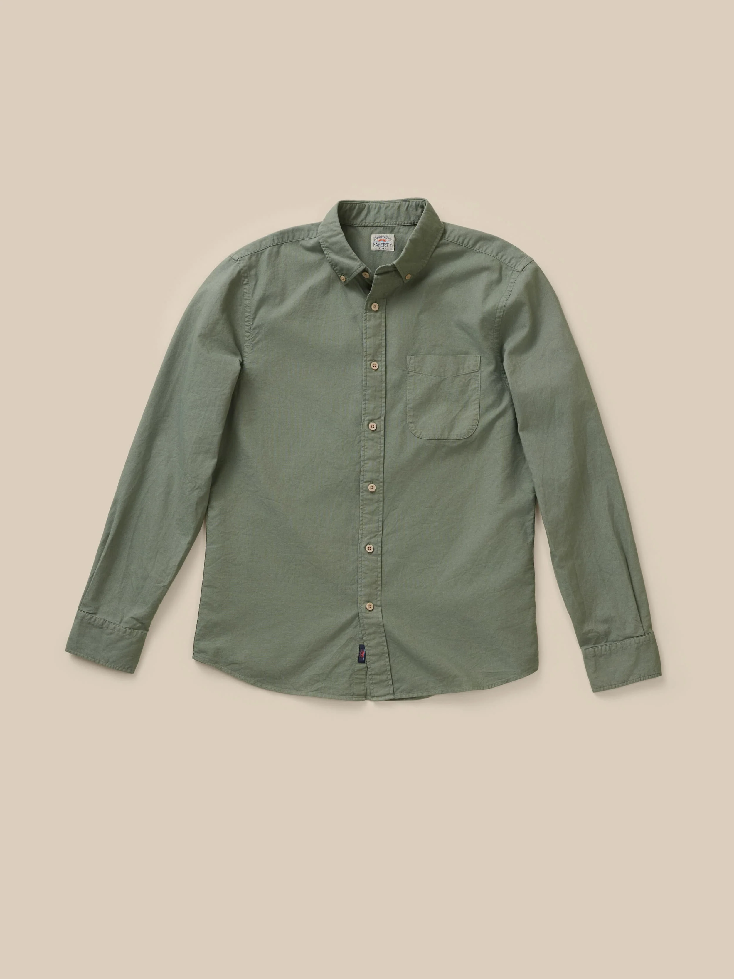 Laundered Oxford Shirt - Ridge Olive