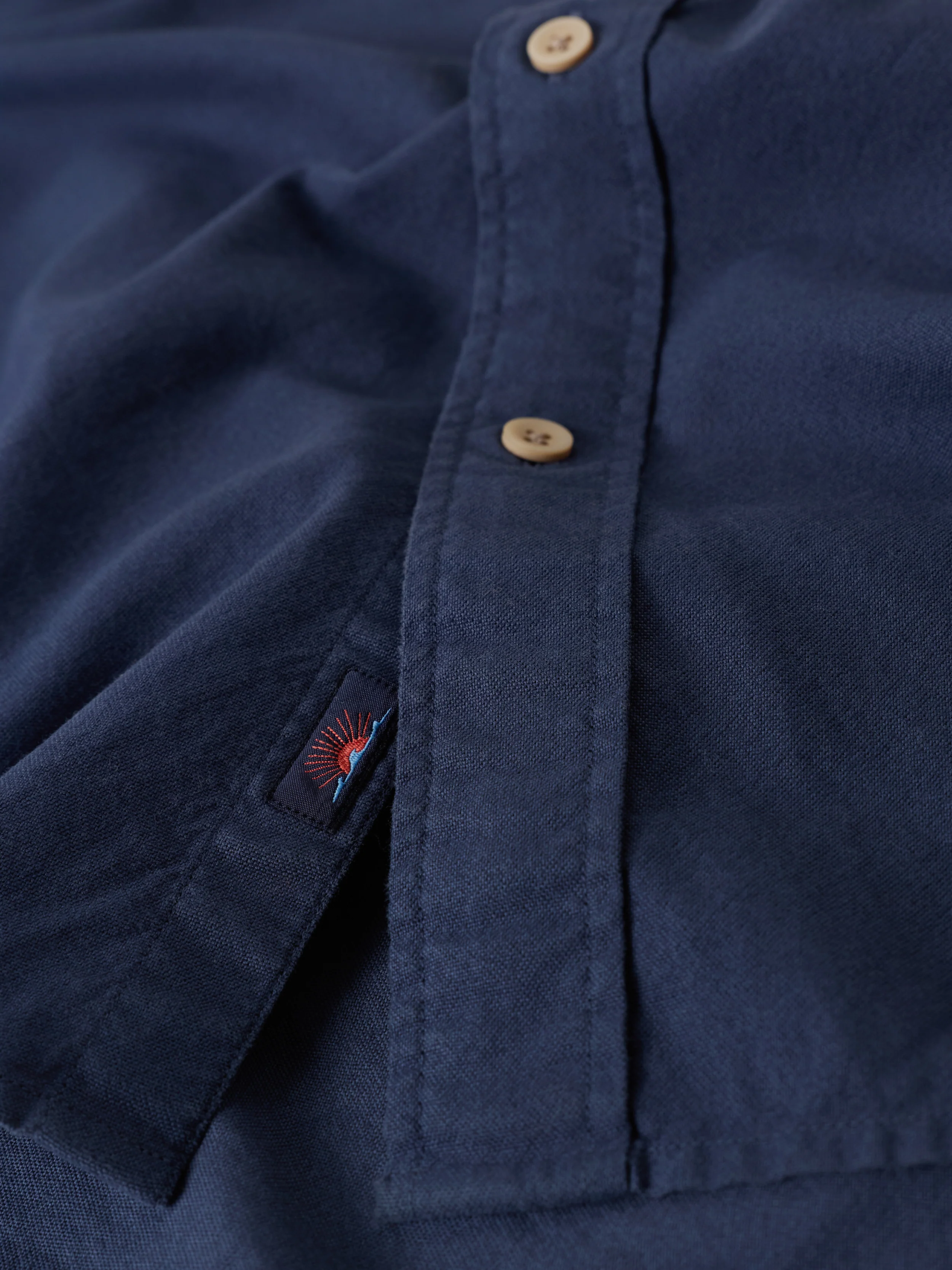 Laundered Oxford Shirt - River Navy - Image 3