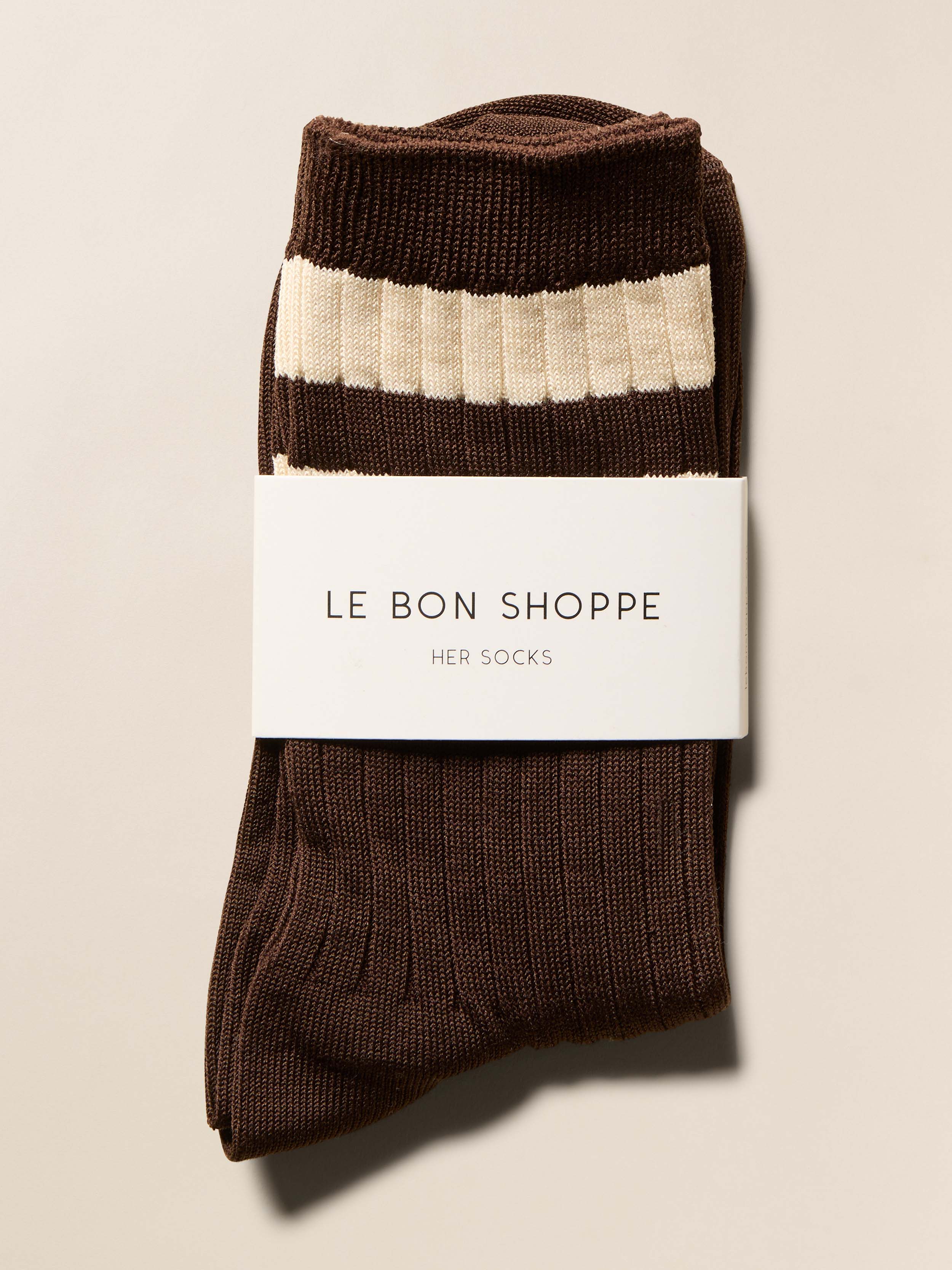 Le Bon Shoppe Her Varsity Socks - Espresso - Image 2