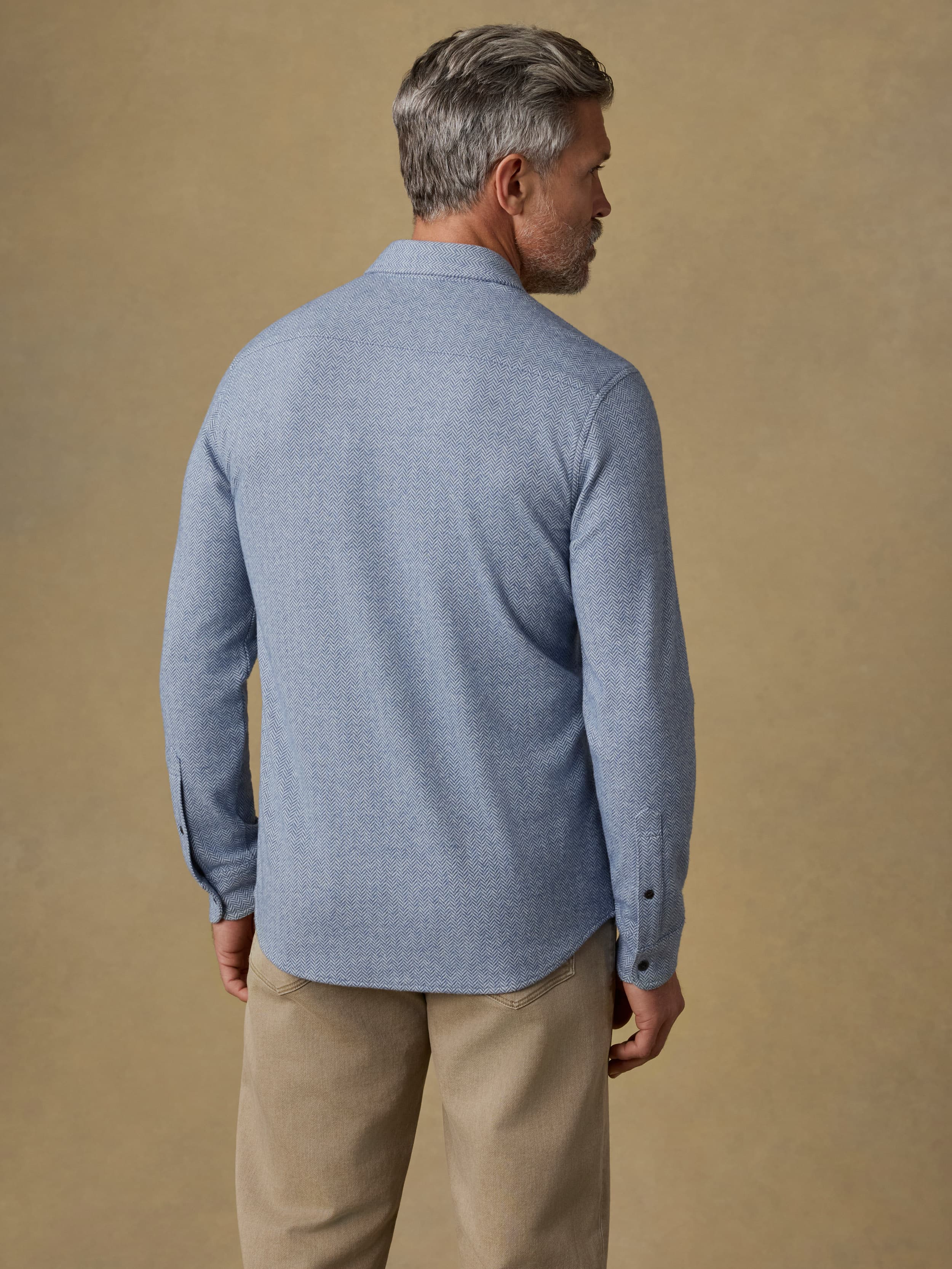 Legend™ Sweater Shirt - Dusty Blue Herringbone - Image 2