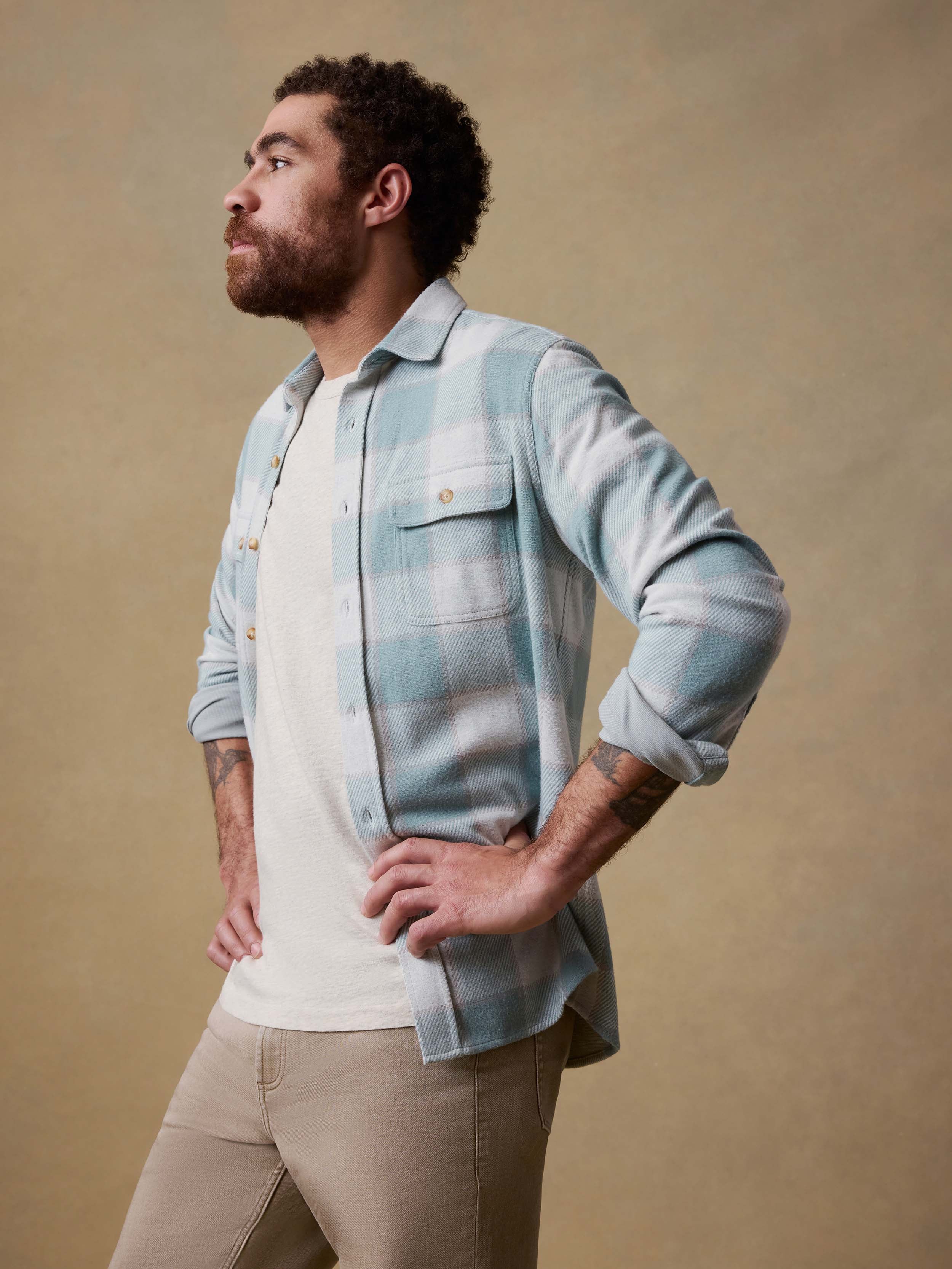 Legend™ Sweater Shirt - Island Sage Plaid - Image 2