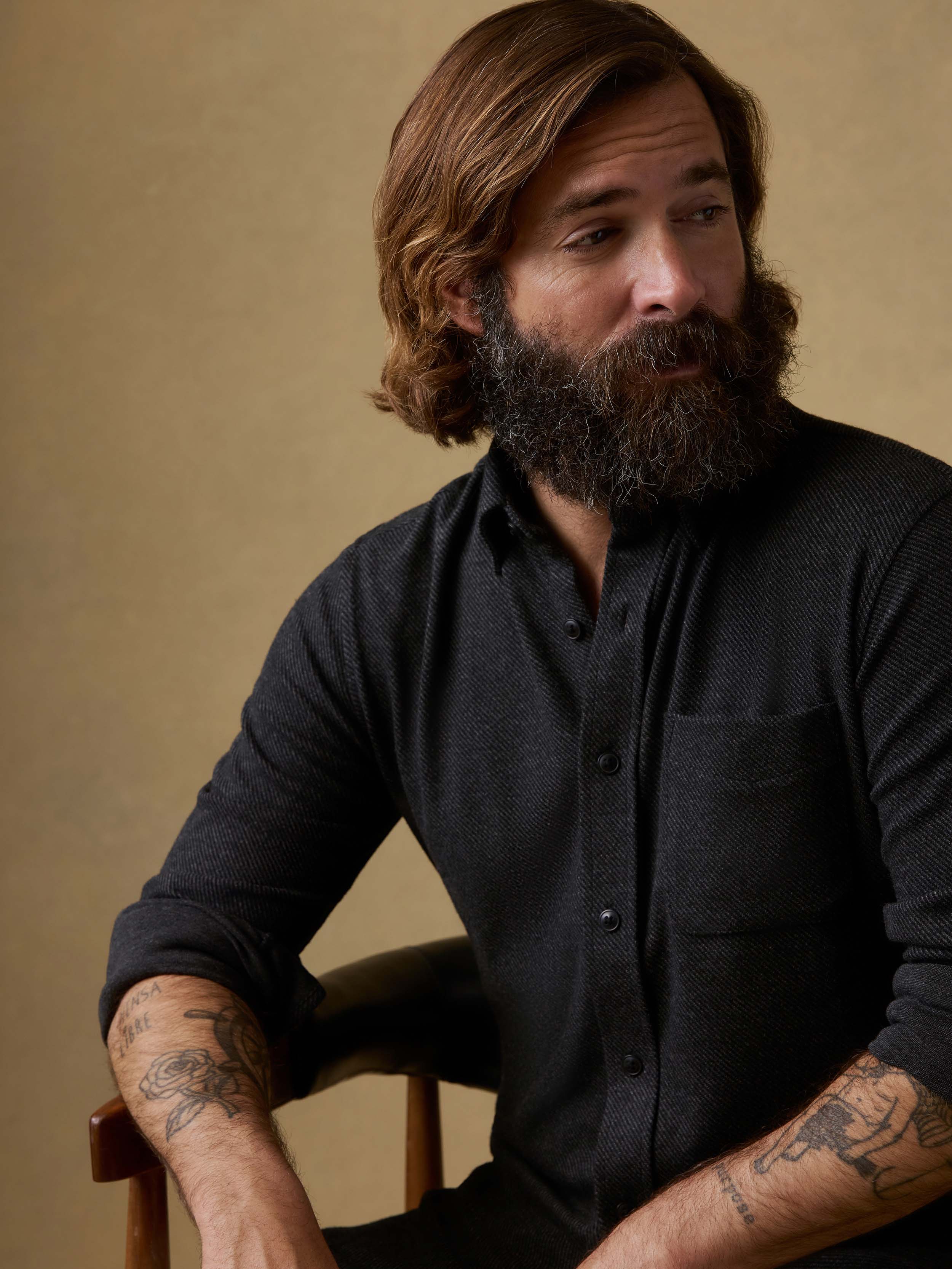Legend™ Sweater Shirt (Single Pocket) - Heathered Black Twill - Image 4