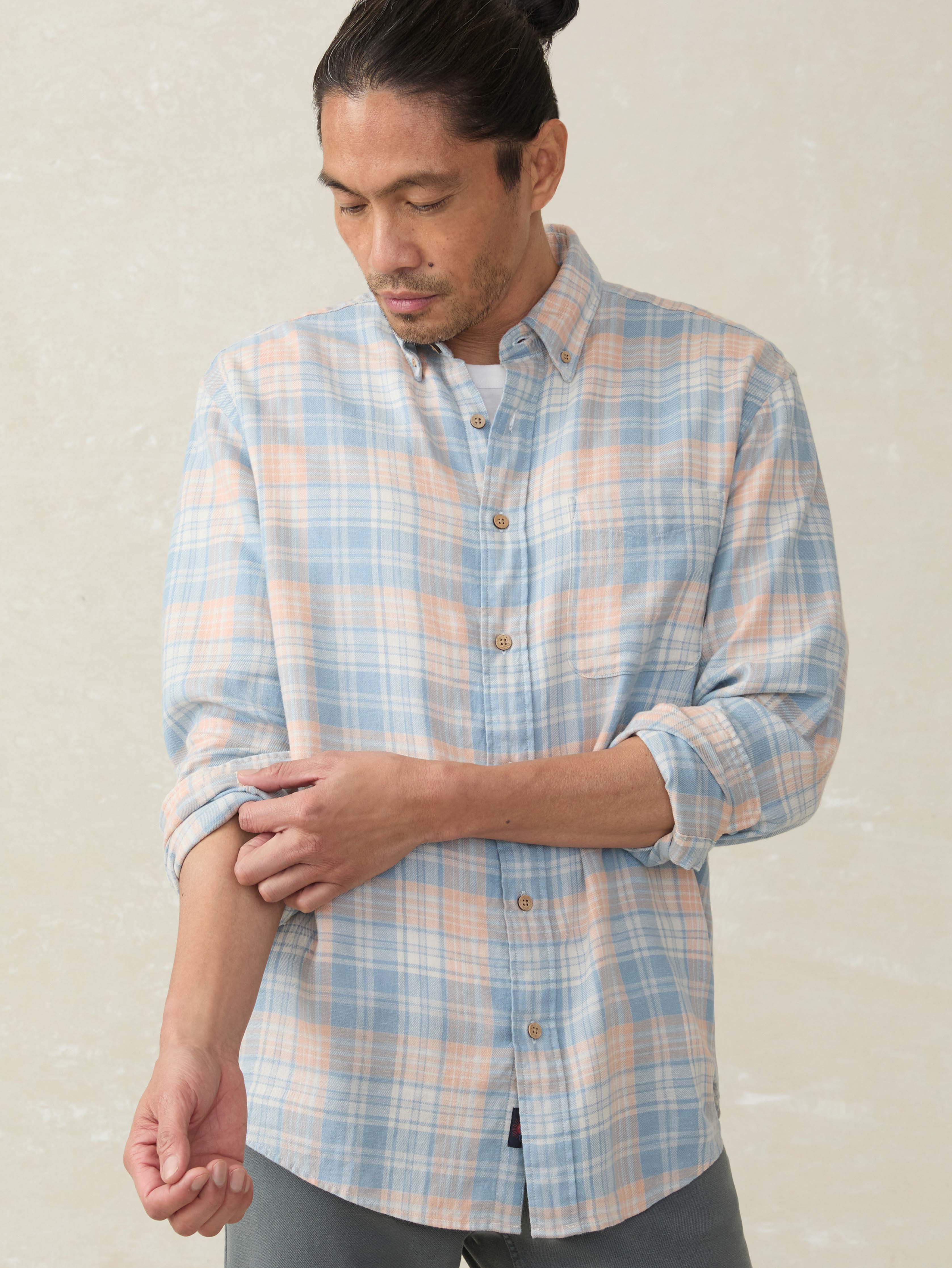 Long-Sleeve Breeze Shirt - Coral River Plaid - Image 4