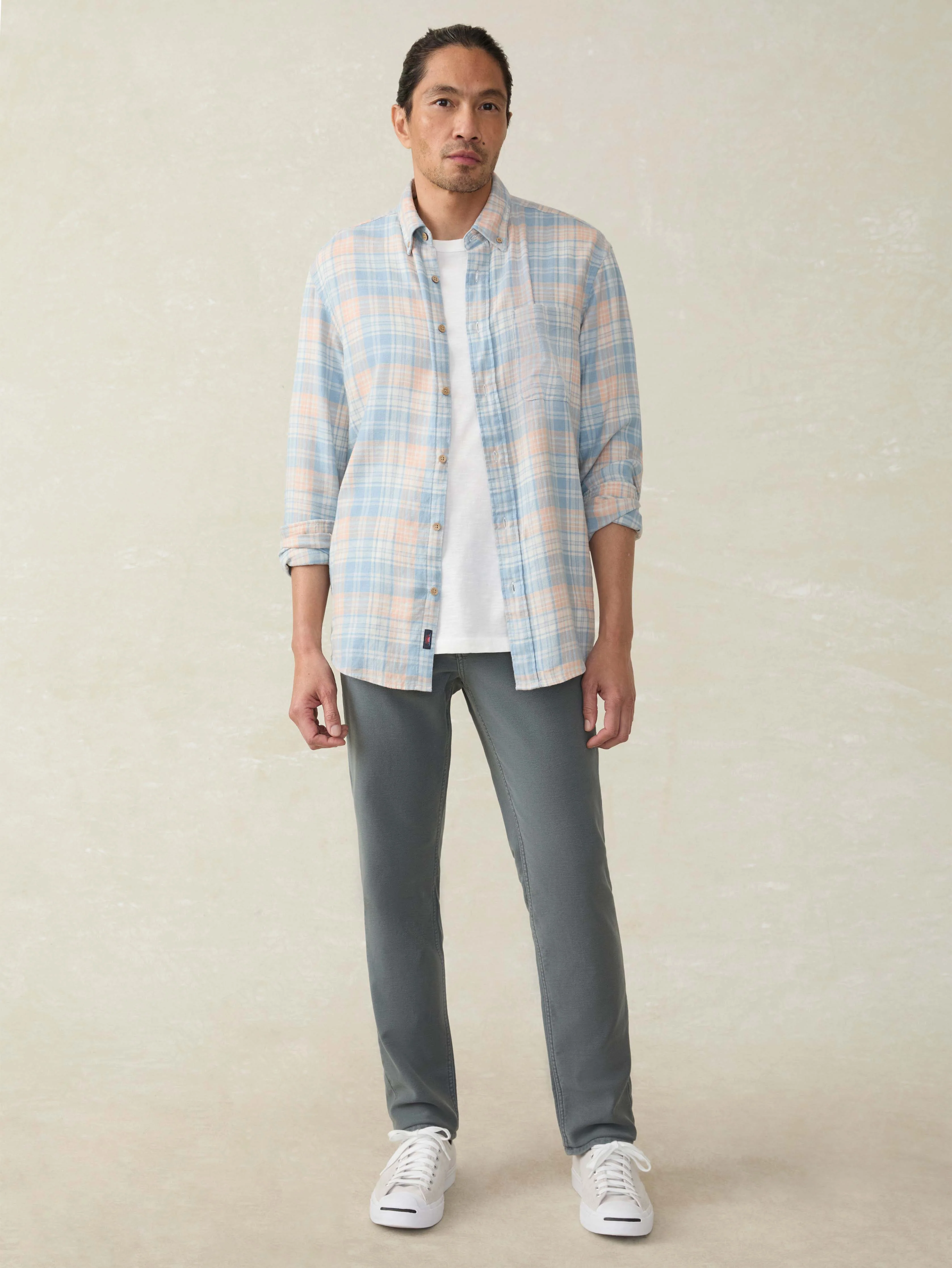 Long-Sleeve Breeze Shirt - Coral River Plaid - Image 5
