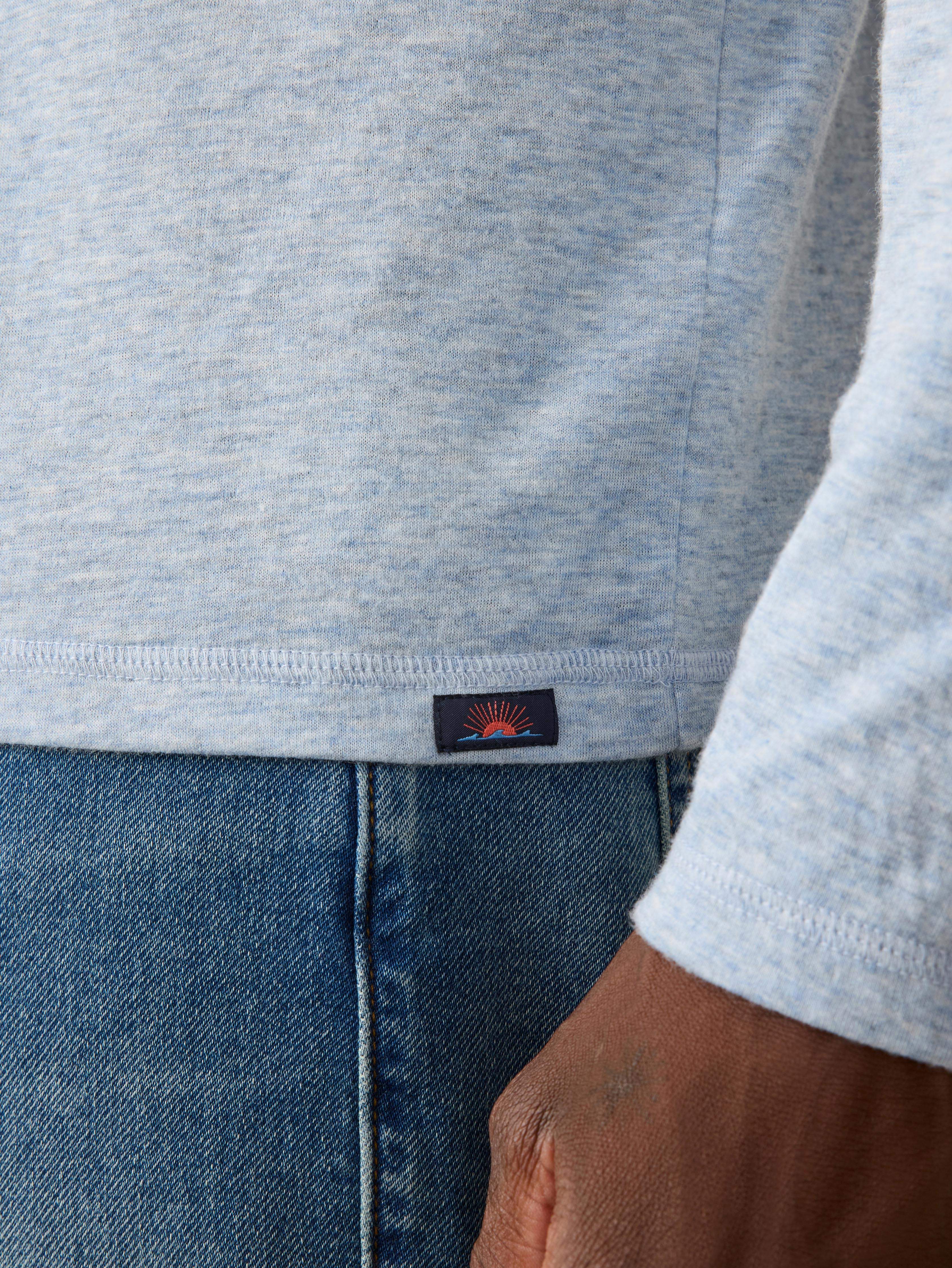 Long-Sleeve Cloud Henley - Light Blue Heather - Image 6