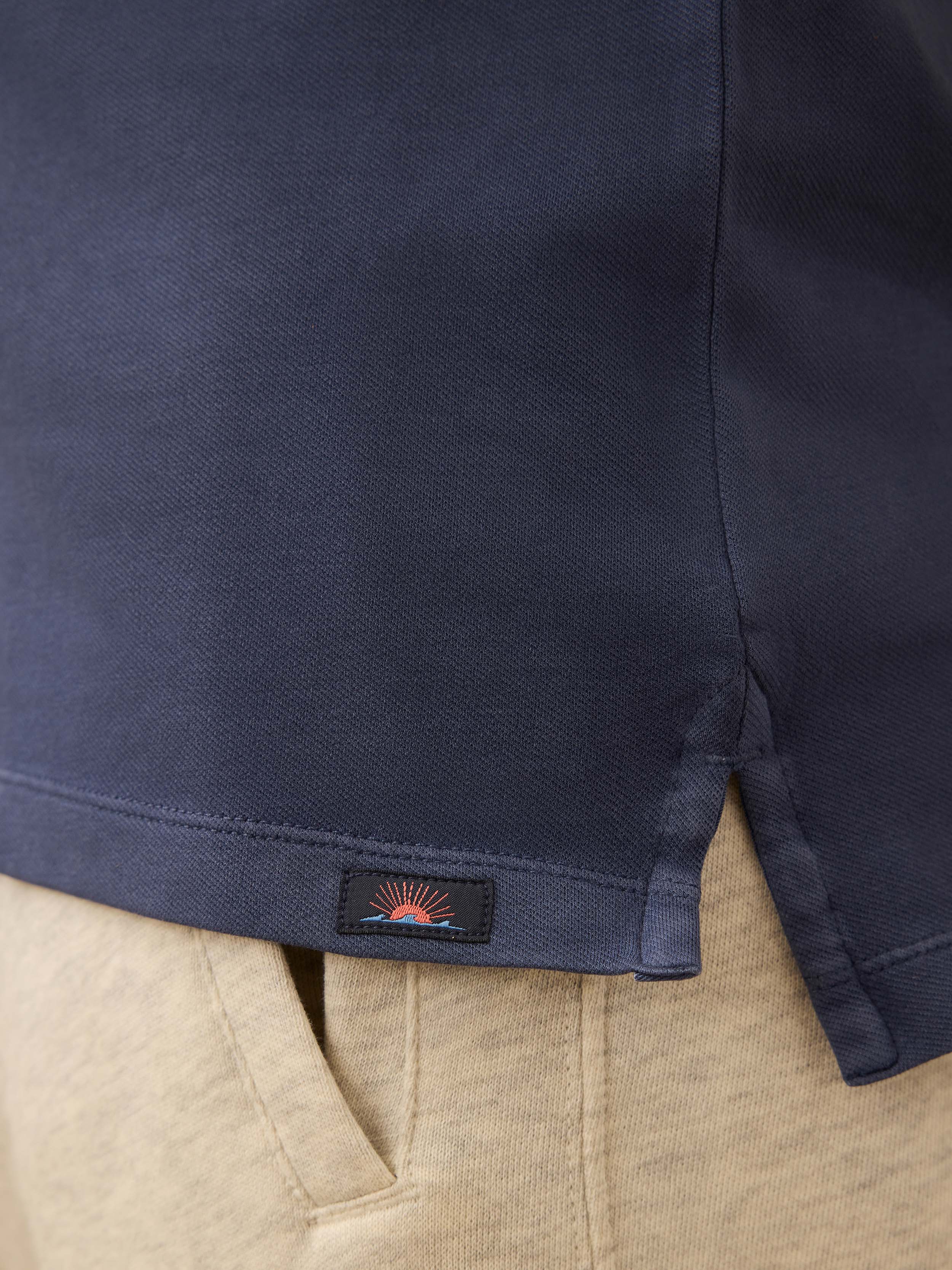 Long-Sleeve Twill Knit Polo - Blue Nights - Image 5