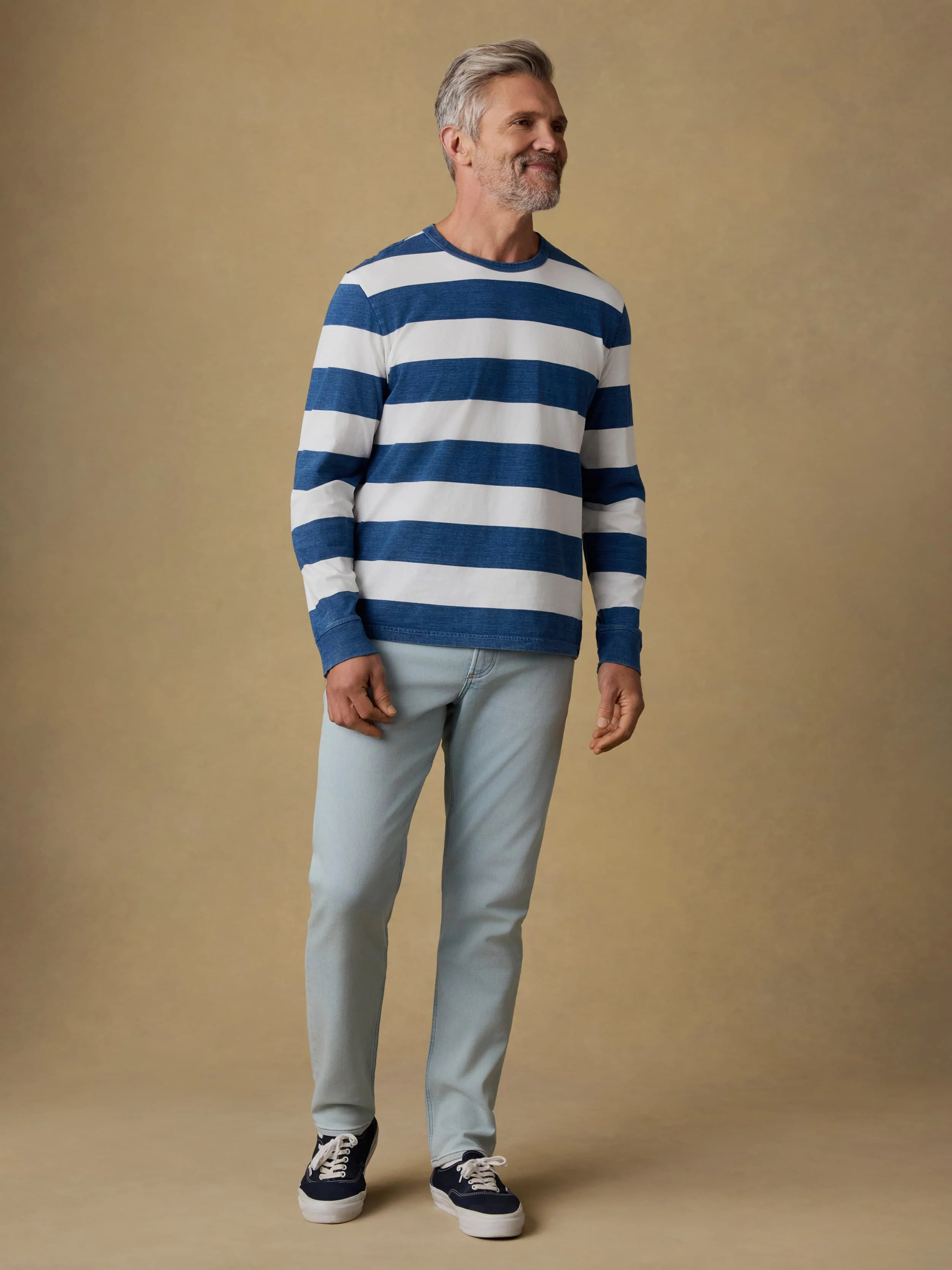 Long-Sleeve Indigo Tee - Indigo Marine Stripe - Image 4