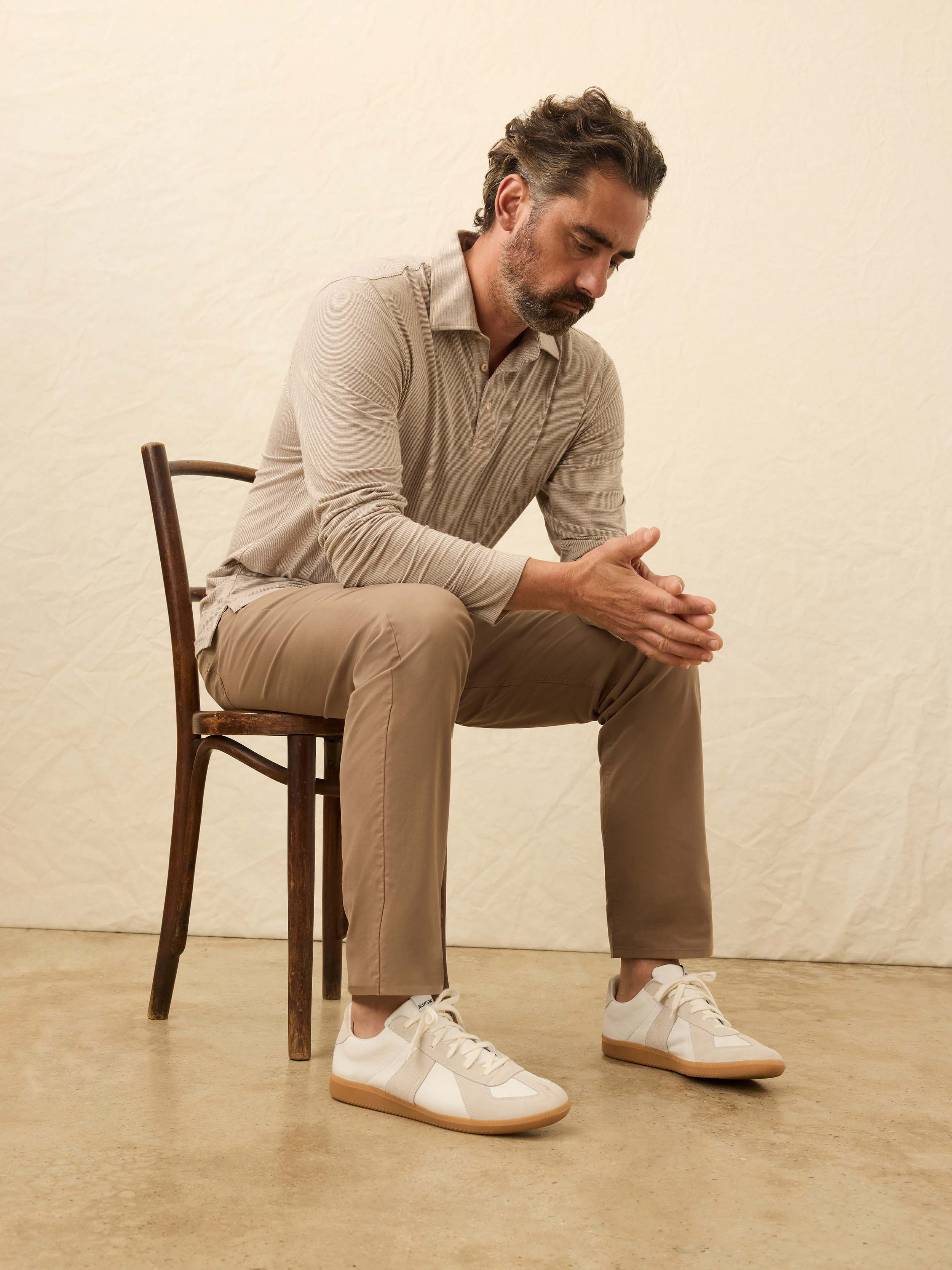 Long-Sleeve Movement™ Polo - Mountain Bark Feeder - Image 4