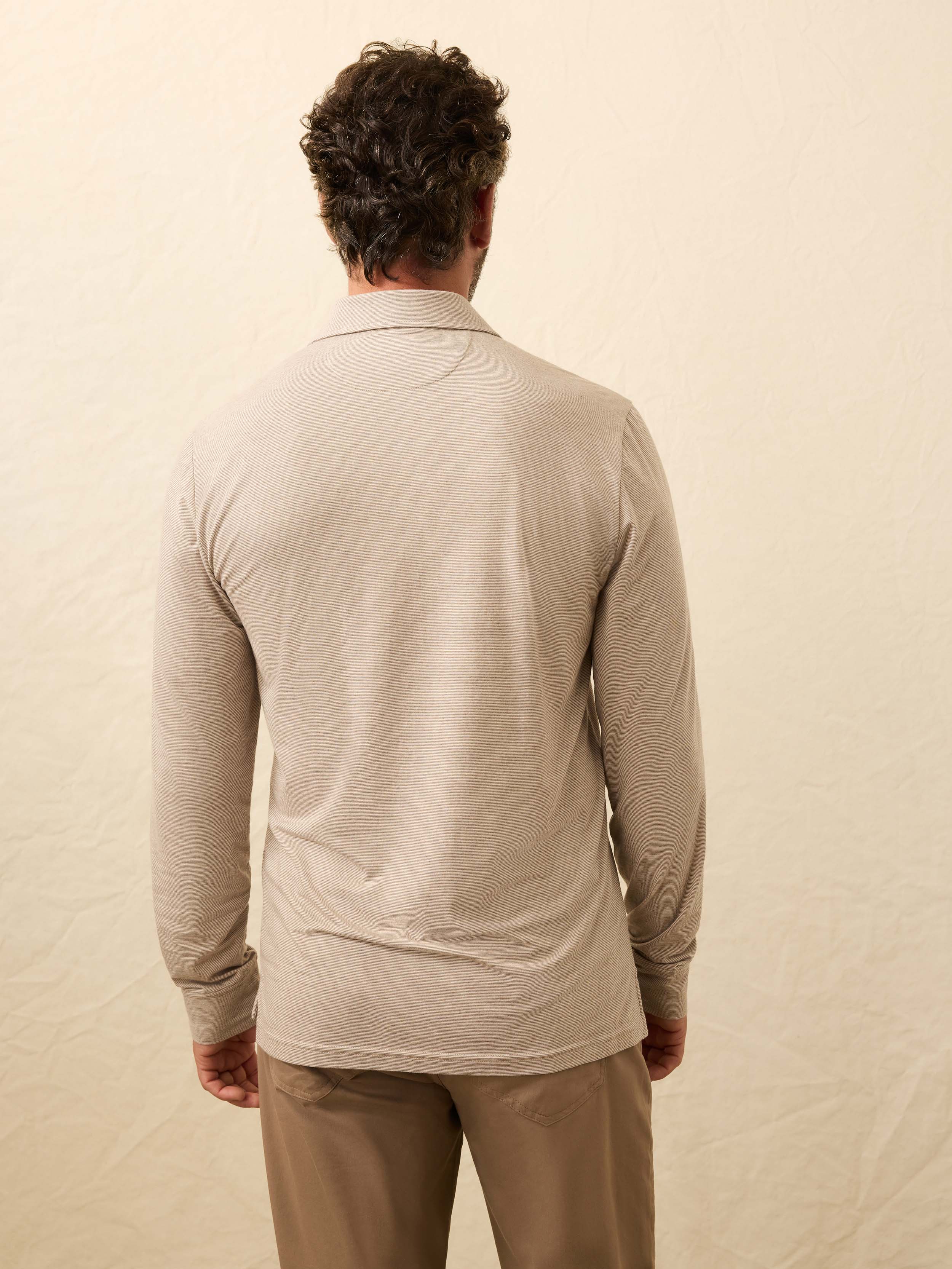 Long-Sleeve Movement™ Polo - Mountain Bark Feeder - Image 5