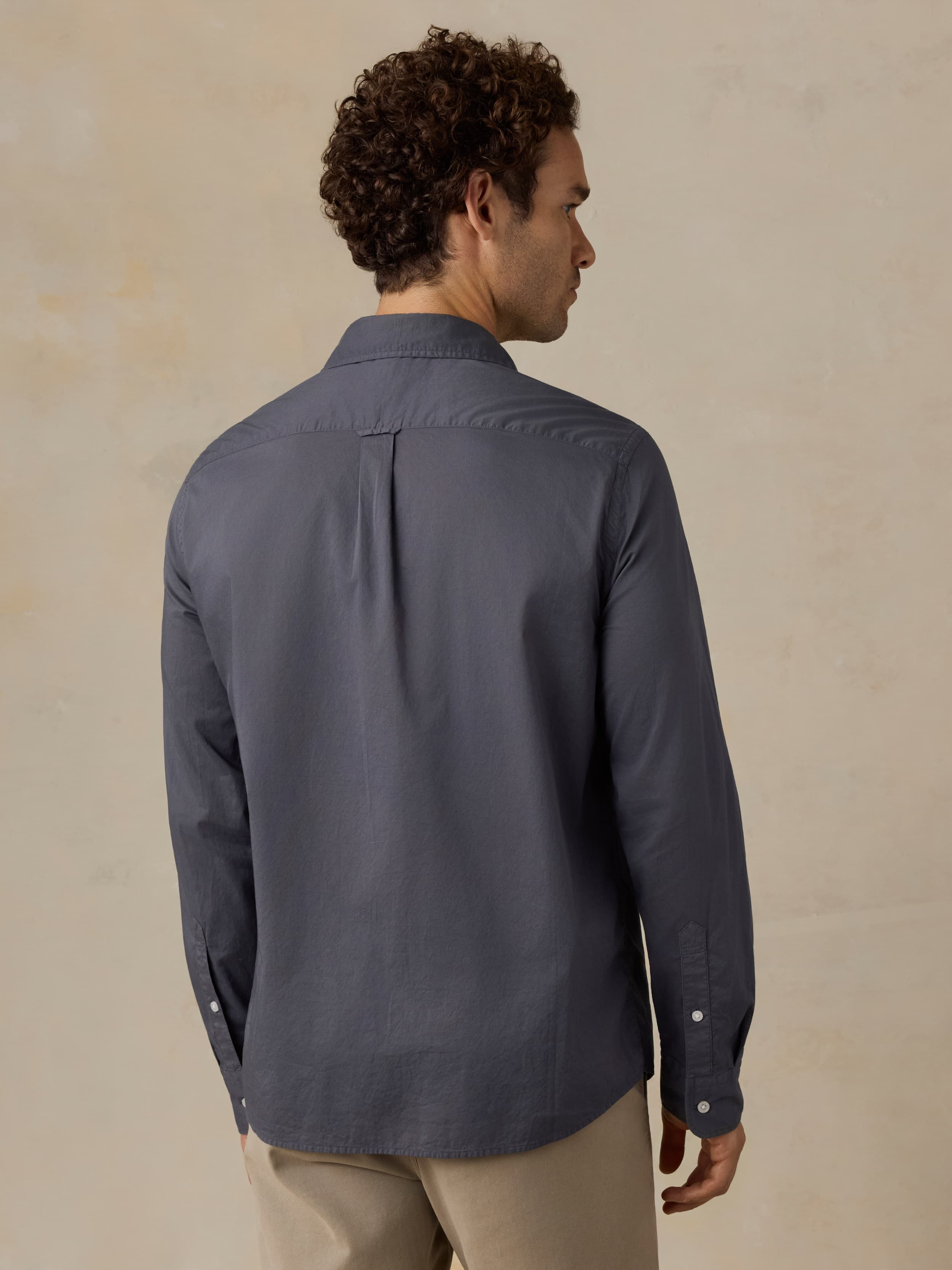 Long-Sleeve Weightless Cotton Shirt - Abyss Navy - Image 4