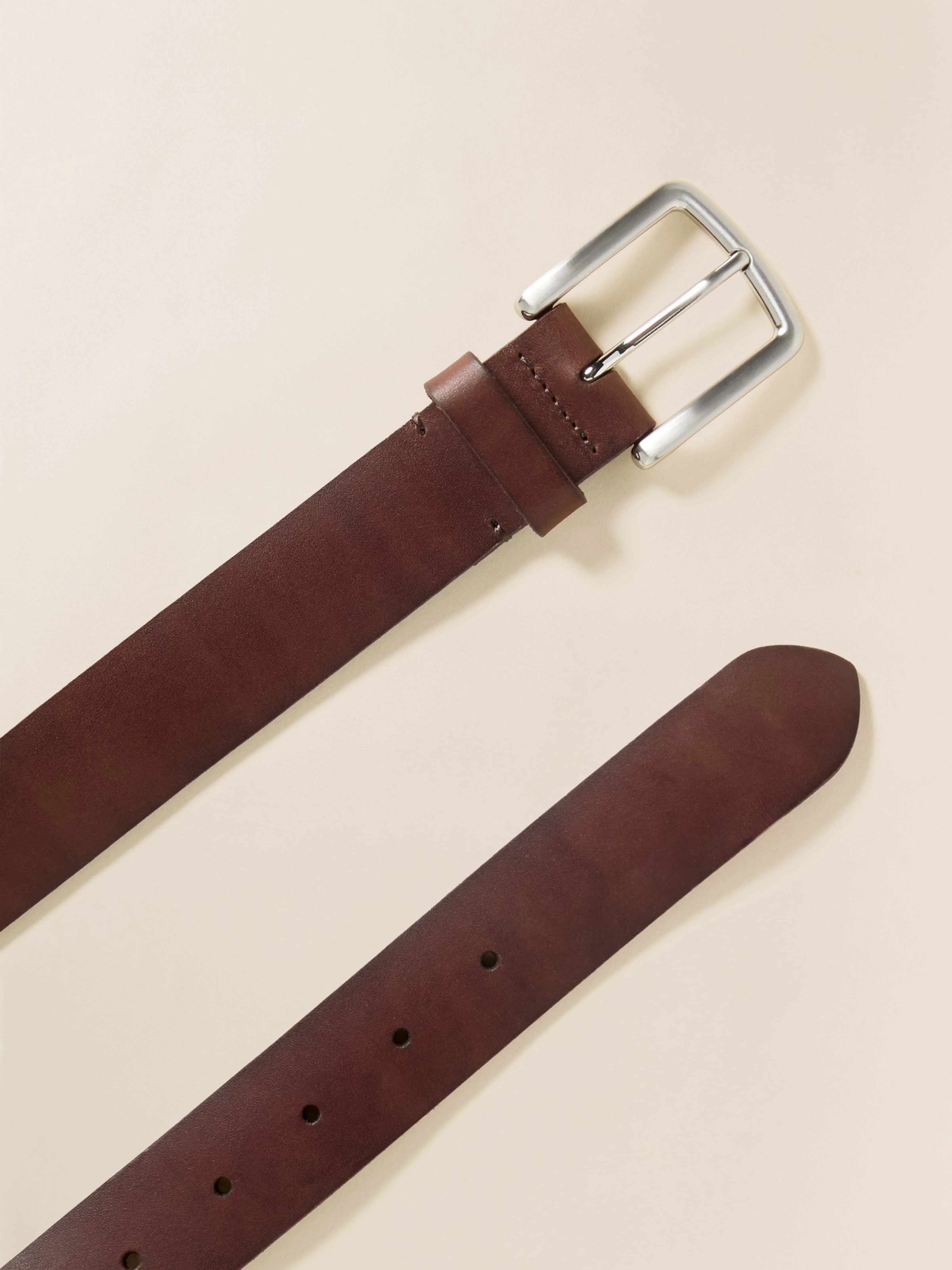 Mens Leather Belt - Saddle Brown - Image 2
