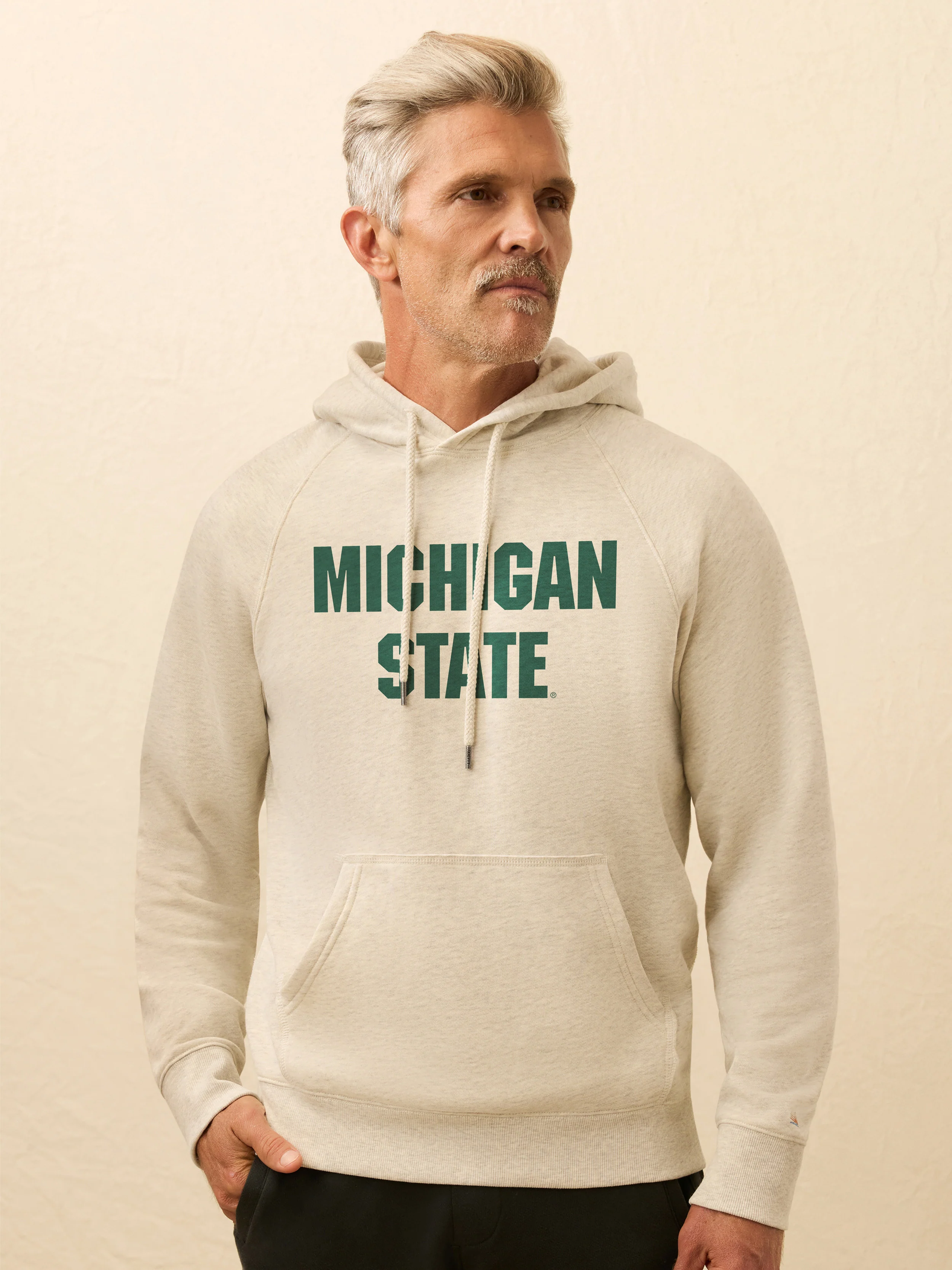 Michigan State High Standard Fleece Hoodie - Antique Ivory Heather