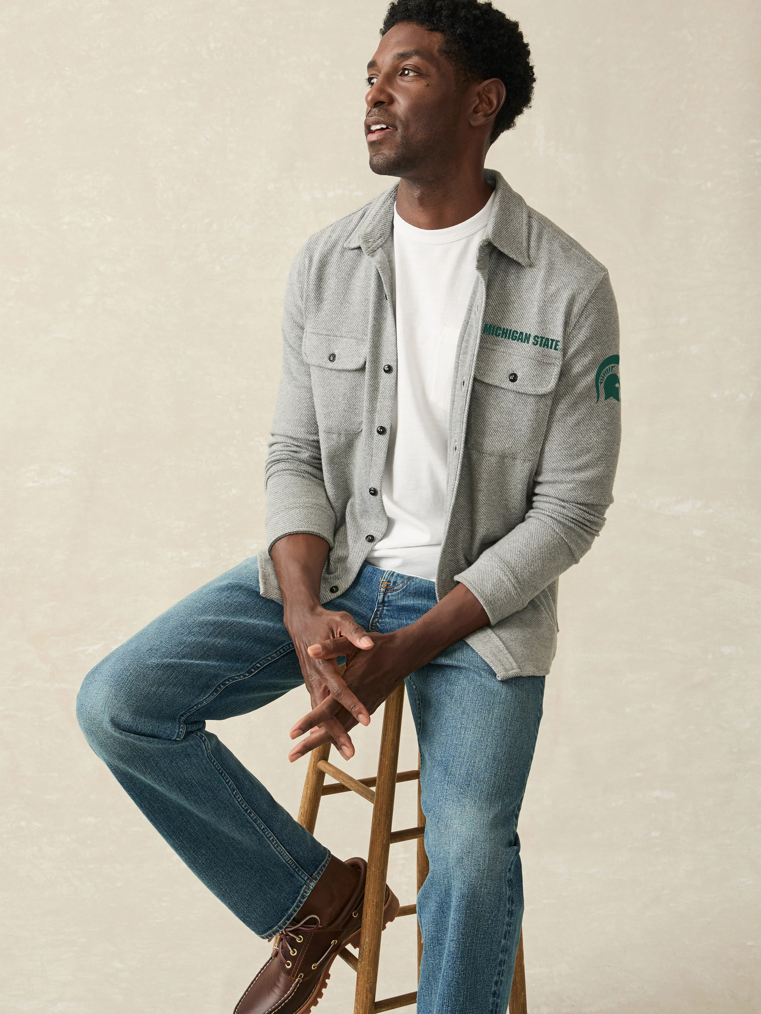 Michigan State Legend™ Sweater Shirt - Fossil Grey Twill
