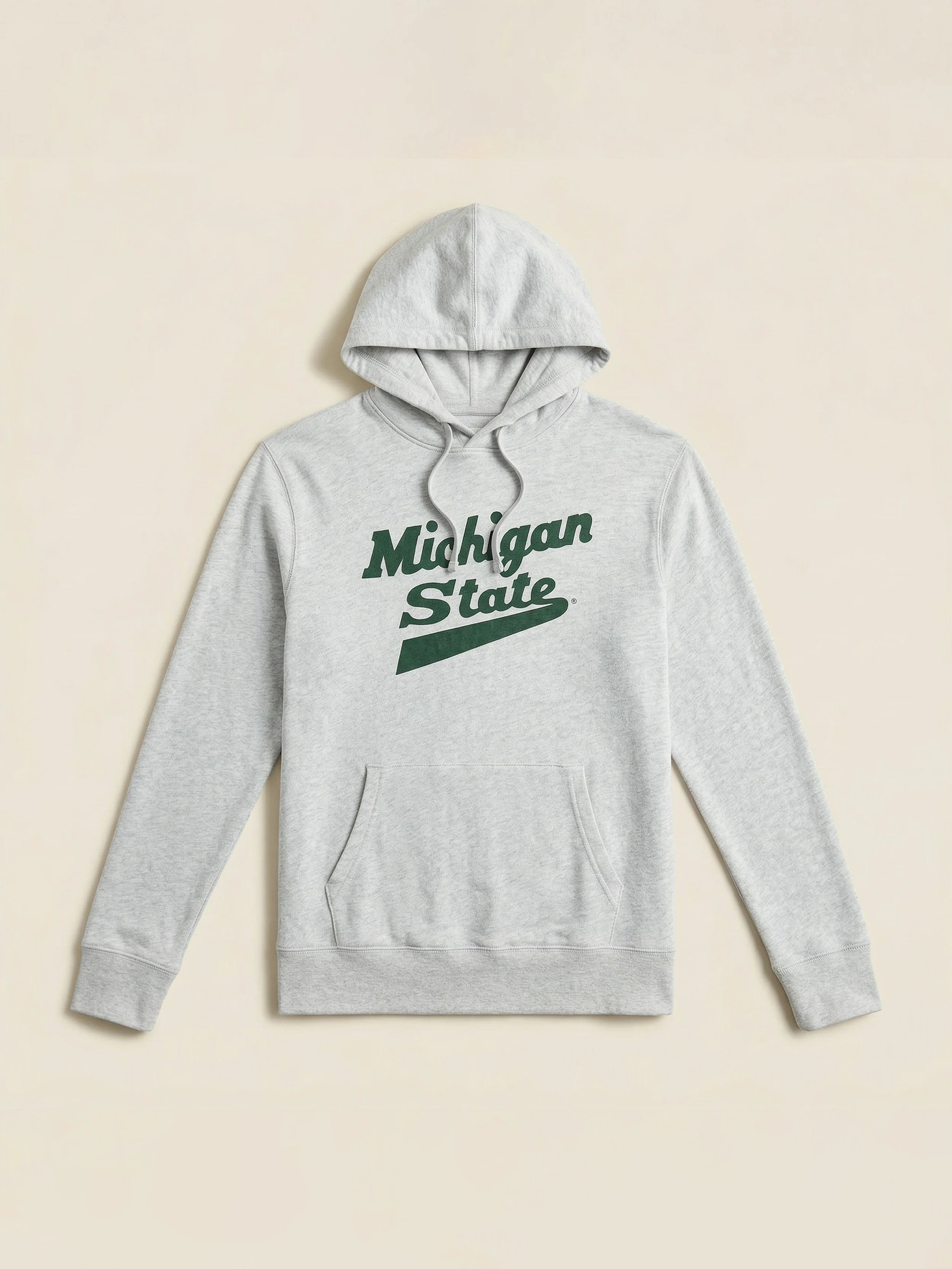 Michigan State Sunwashed Slub Hoodie - Light Grey Heather - Image 2