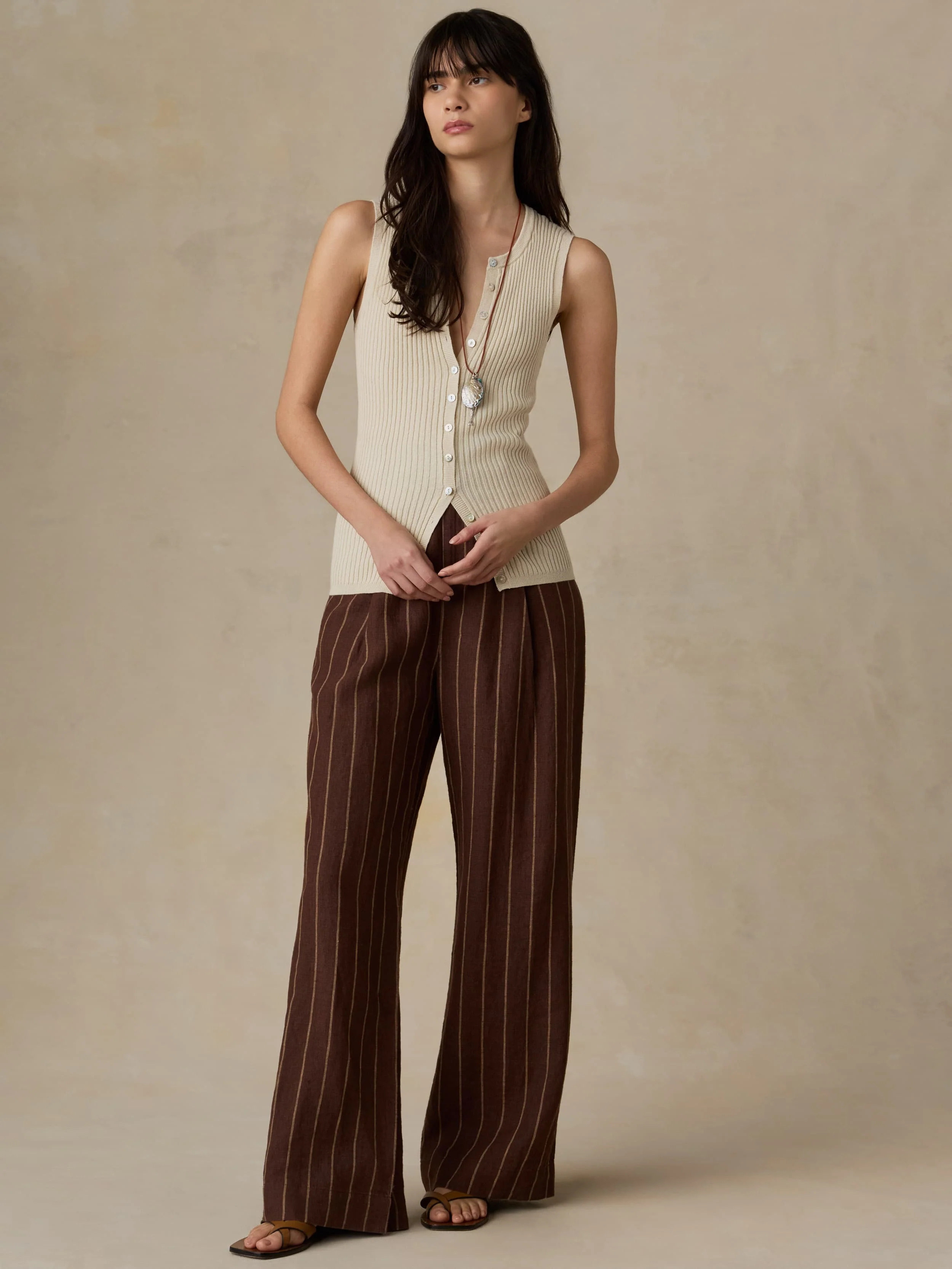 Miramar Linen Cami Cardigan - Summer Sand - Image 2