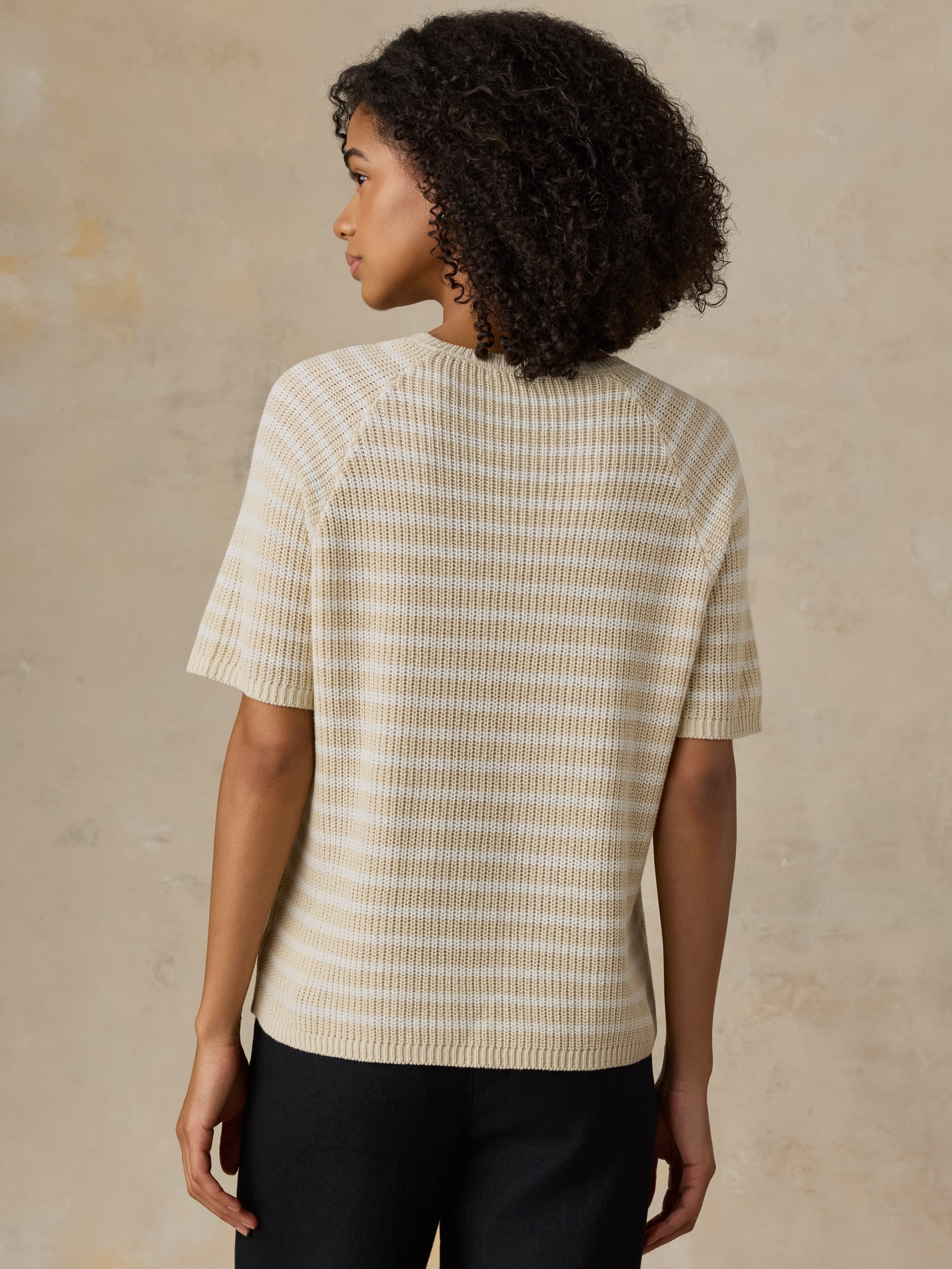 Miramar Linen Tee - Sand Lines - Image 6