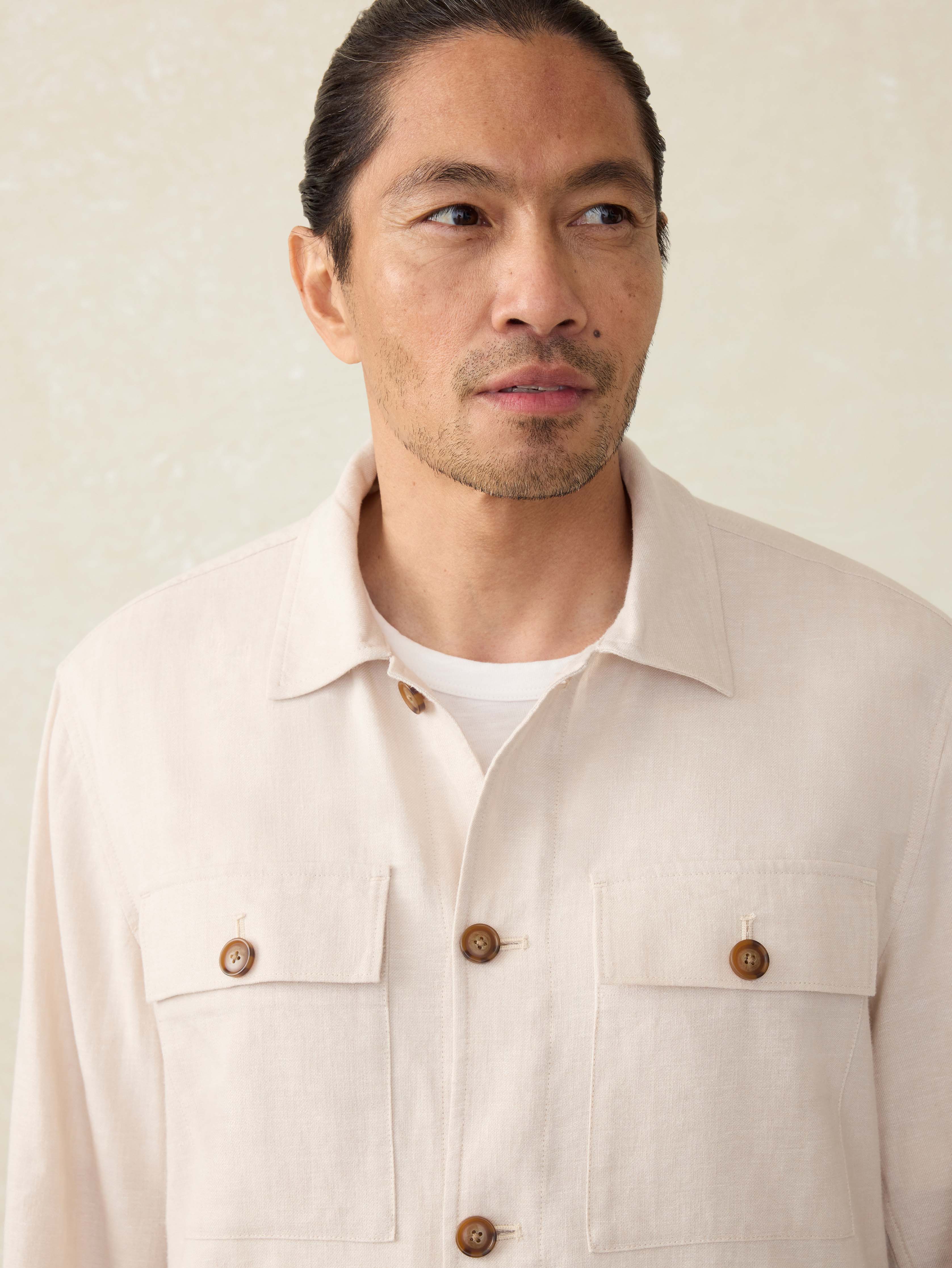 Movement™ Linen Shirt Jacket - Dorset Sand - Image 3