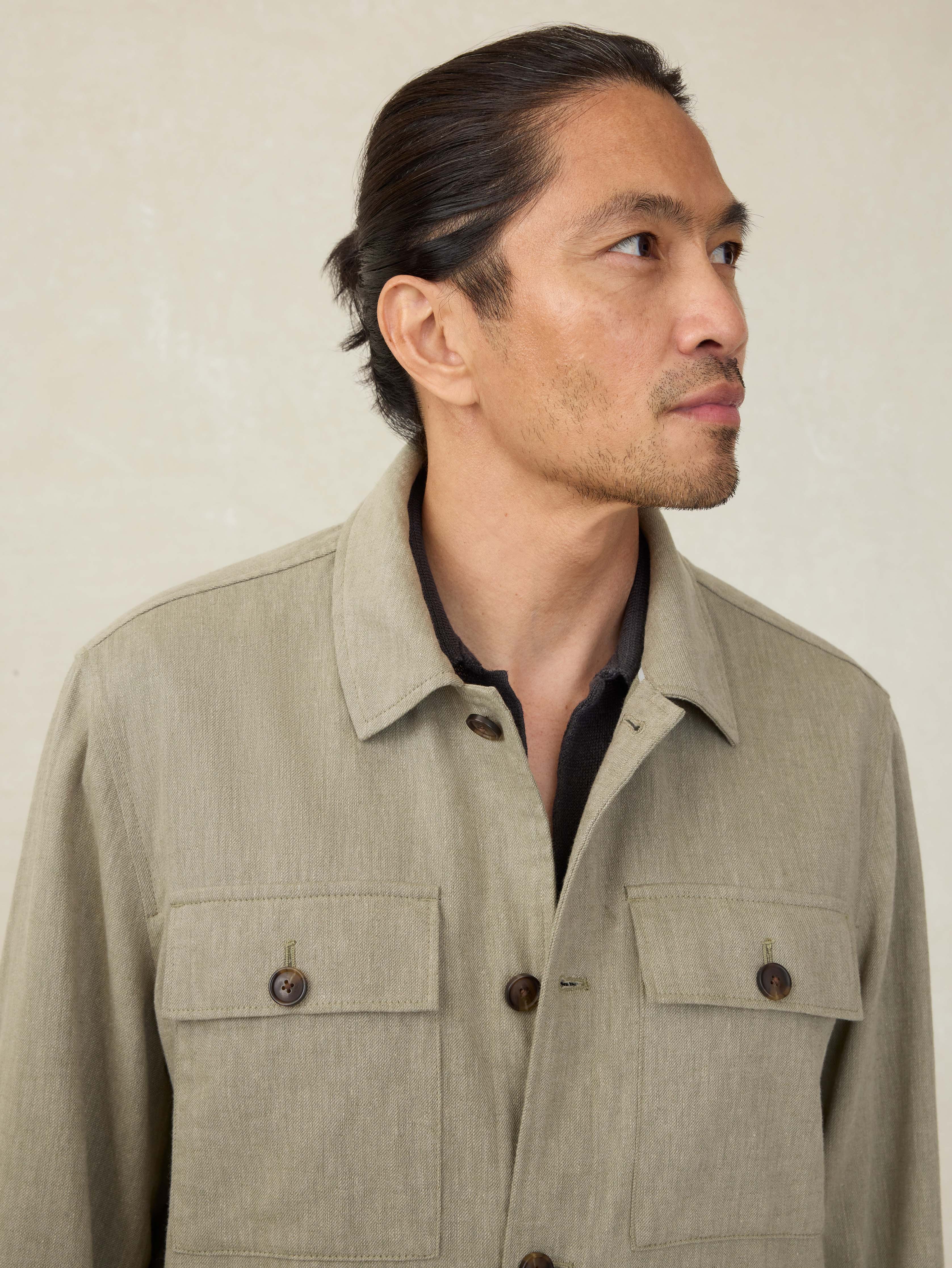 Movement™ Linen Shirt Jacket - Sage Cliff - Image 3