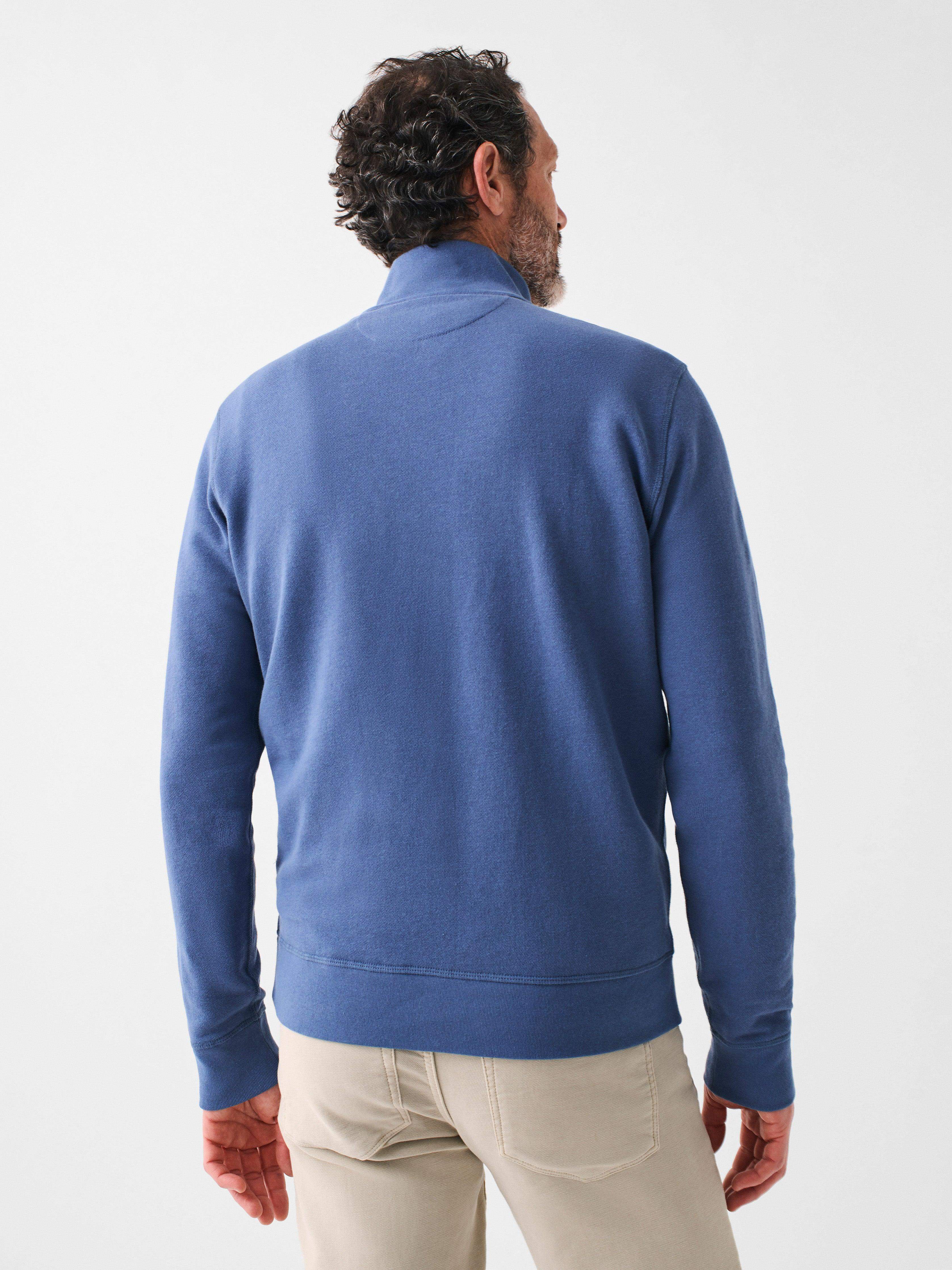 Martha's Vineyard Long-Sleeve Terry Quarter-Zip - Faded Navy - Image 2