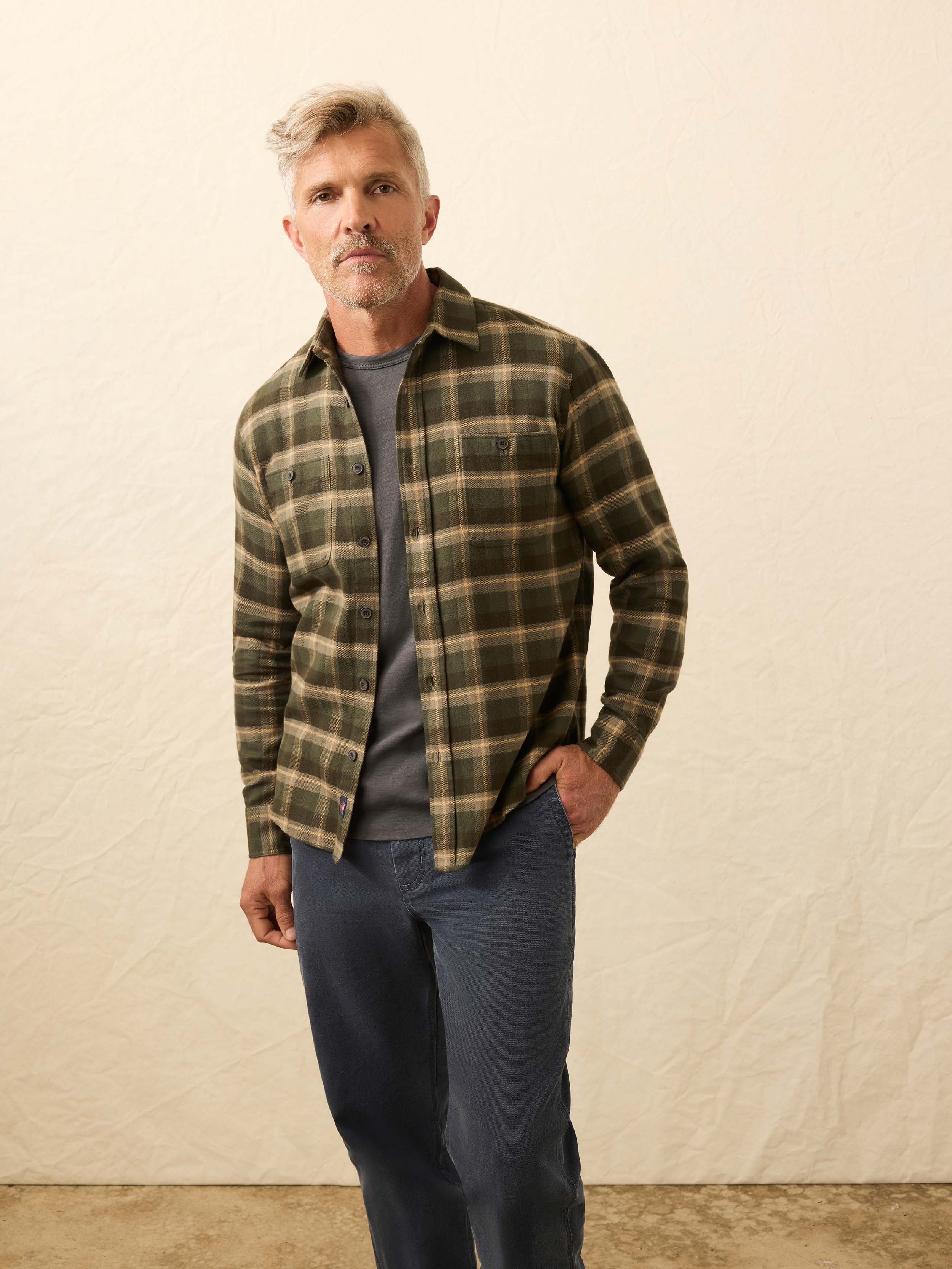 Heirloom Portuguese Flannel Shirt - Garret Verde Plaid - Image 5