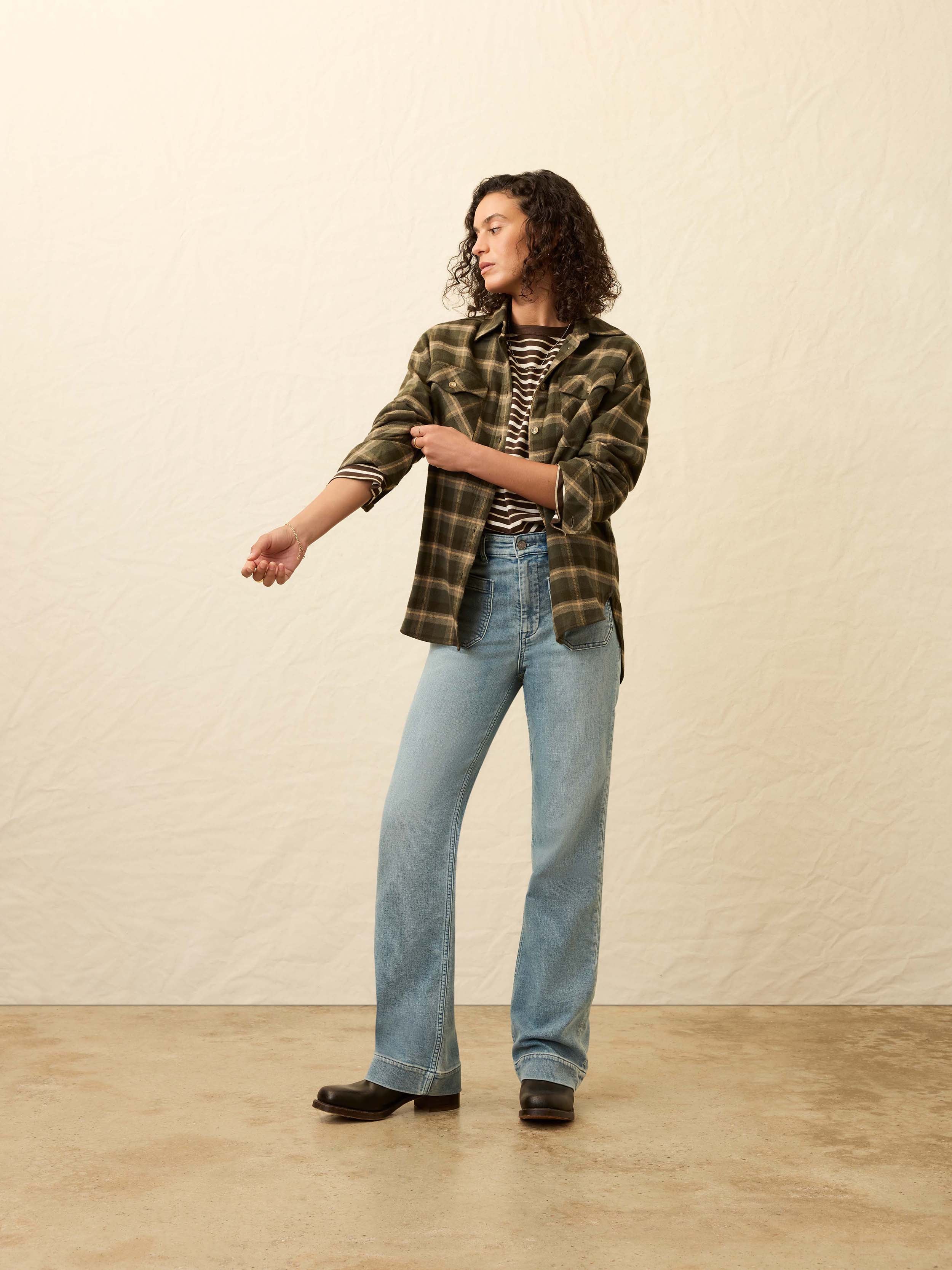 The Heirloom Portuguese Flannel Overshirt - Garret Verde Plaid - Image 3