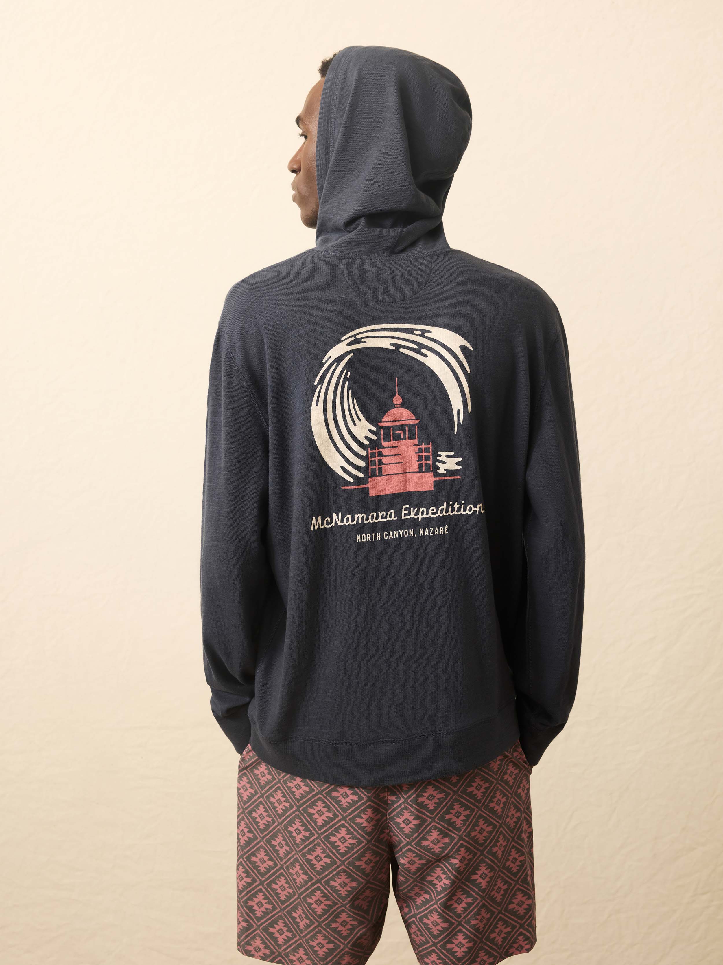 Nazare Sunwashed Slub Hoodie - Blue Nights - Image 3
