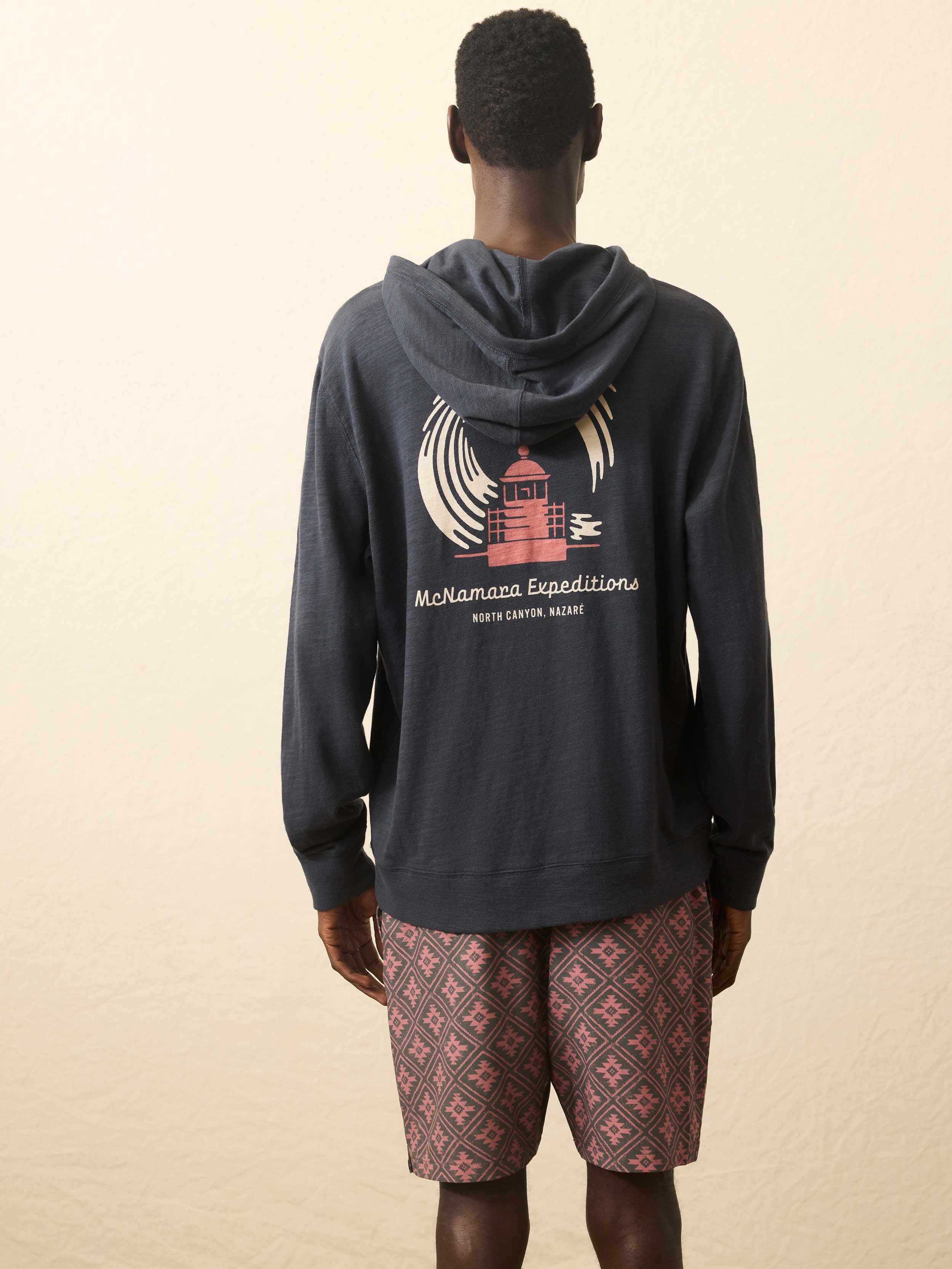 Nazare Sunwashed Slub Hoodie - Blue Nights - Image 5