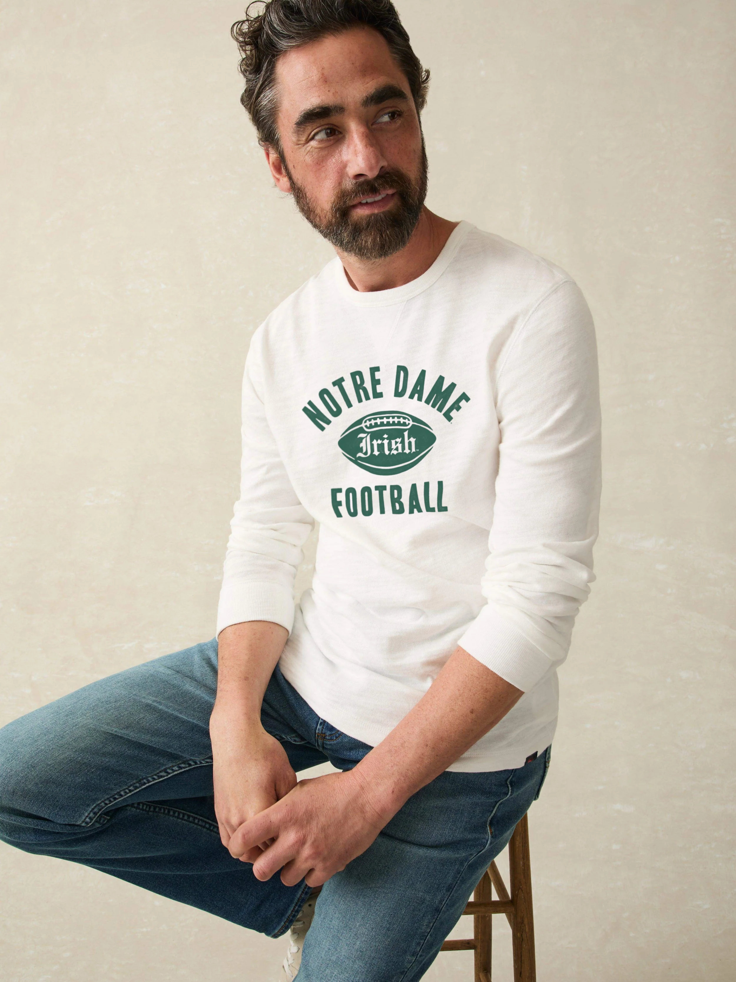 Notre Dame Sunwashed Organic Crew - White - Image 2