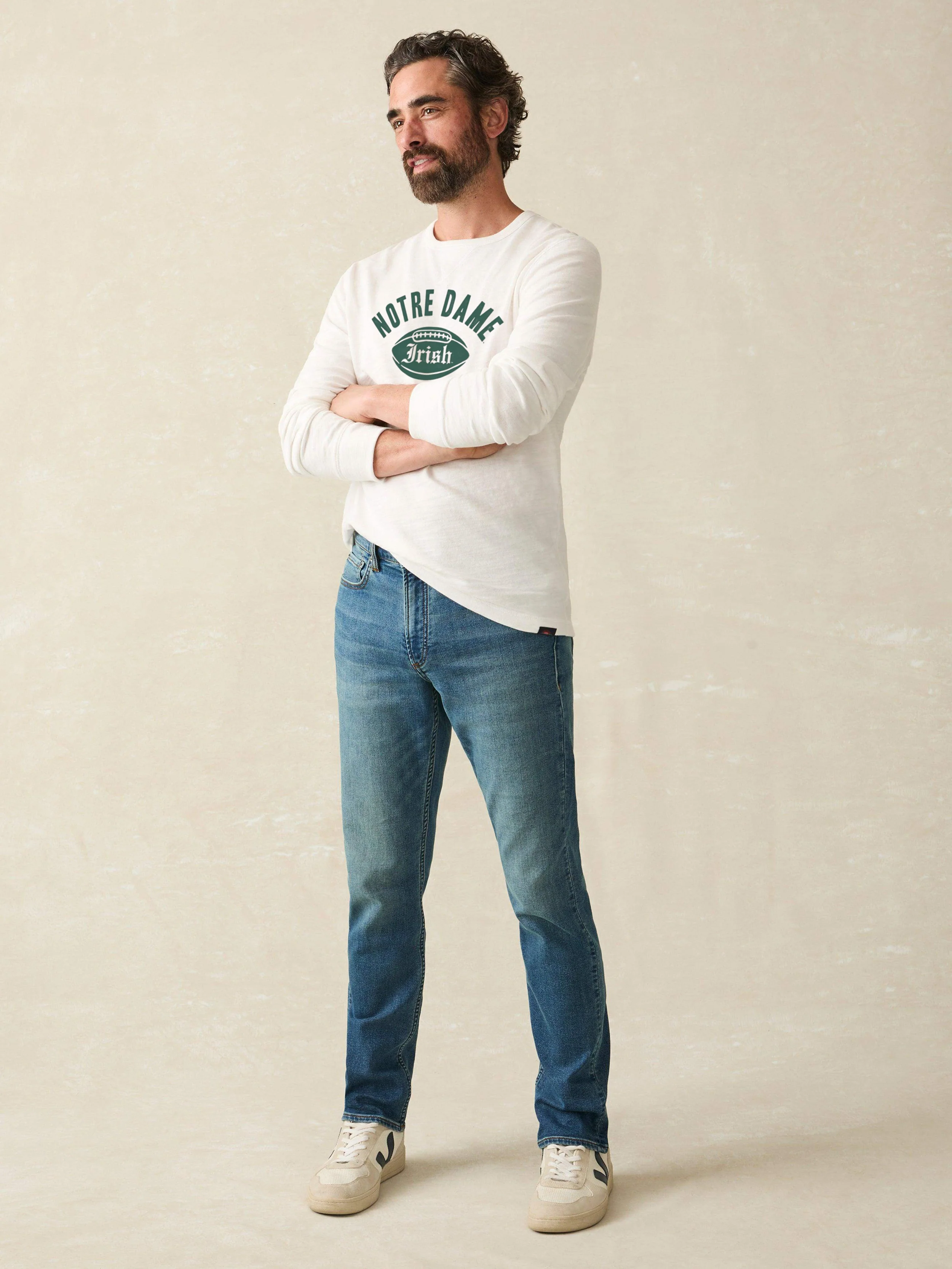 Notre Dame Sunwashed Organic Crew - White - Image 3
