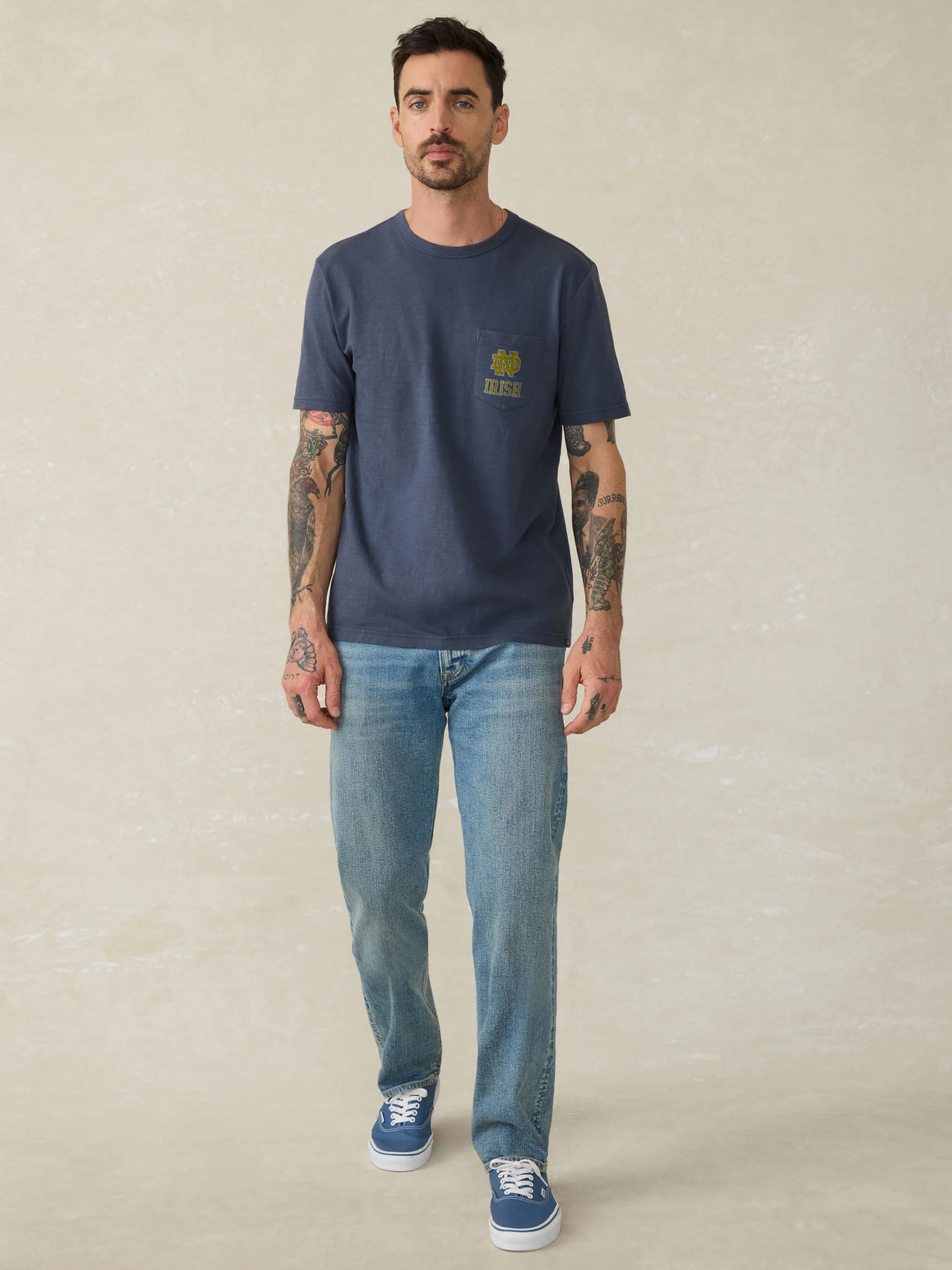 Notre Dame Sunwashed Pocket Tee - Dune Navy - Image 3