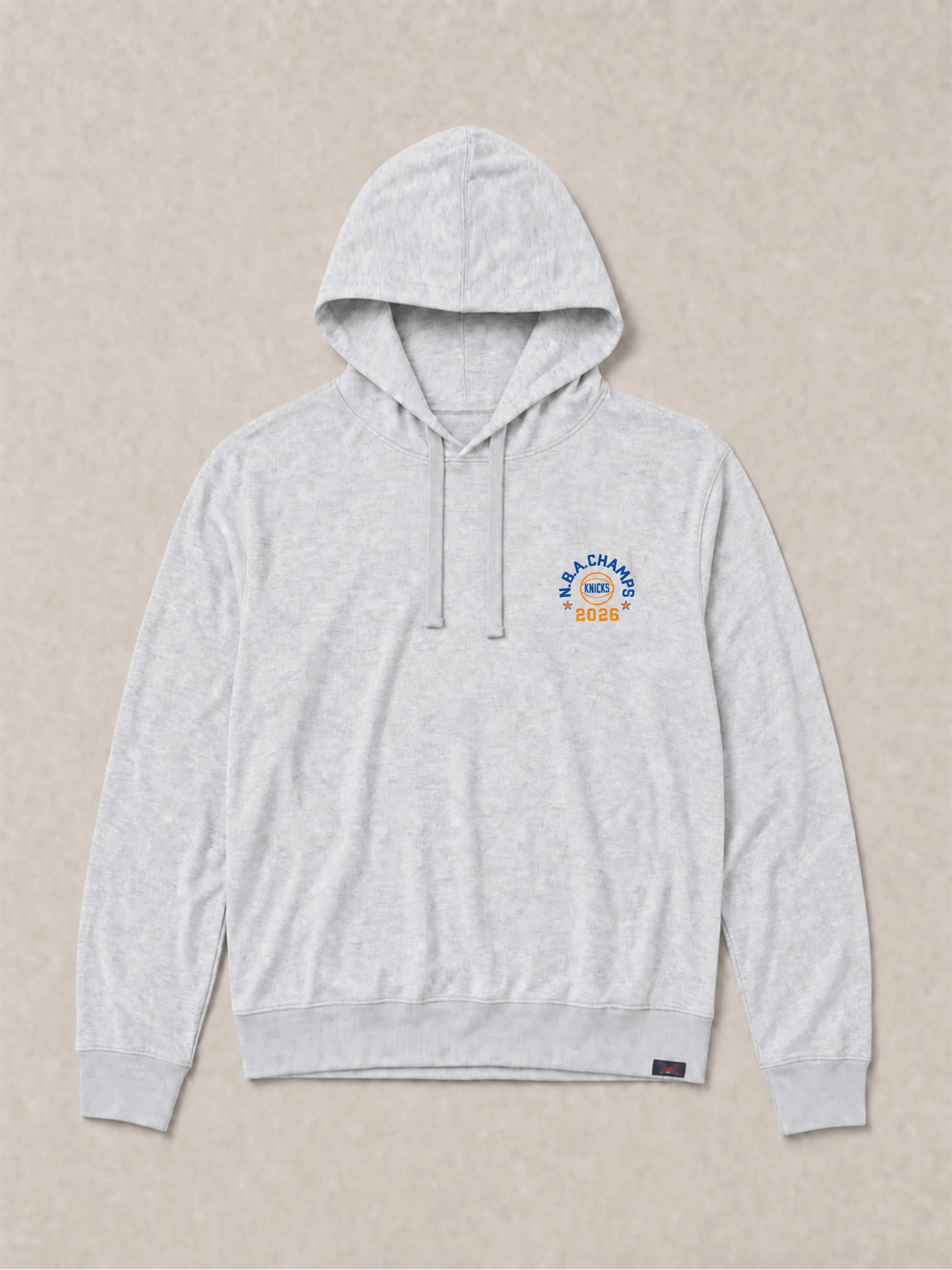 NY Knicks Sunwashed Organic Hoodie - Light Grey Heather - Image 2