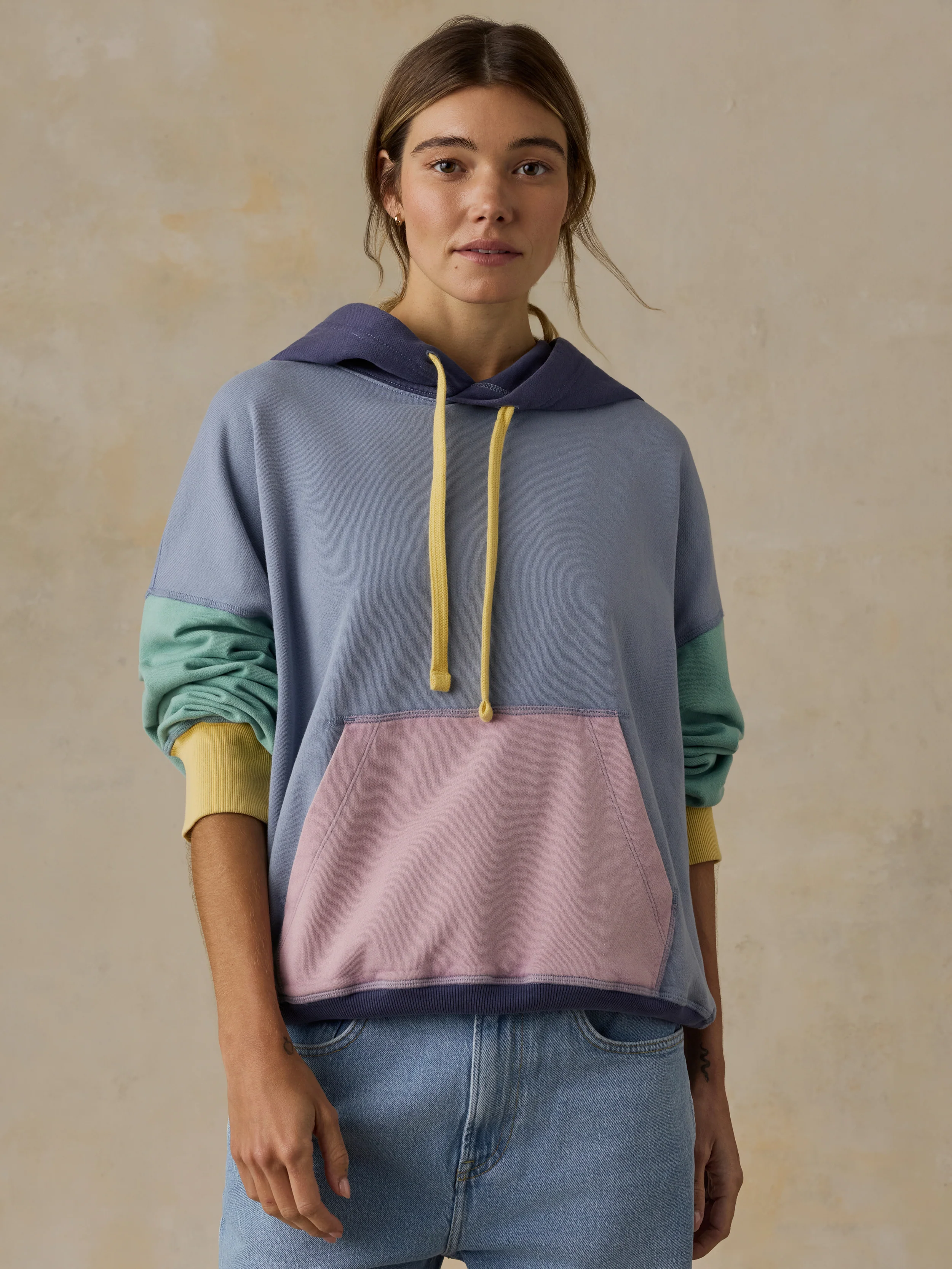 Oceanside Fleece Oversized Hoodie - Horizon Fade Colorblock - Image 2