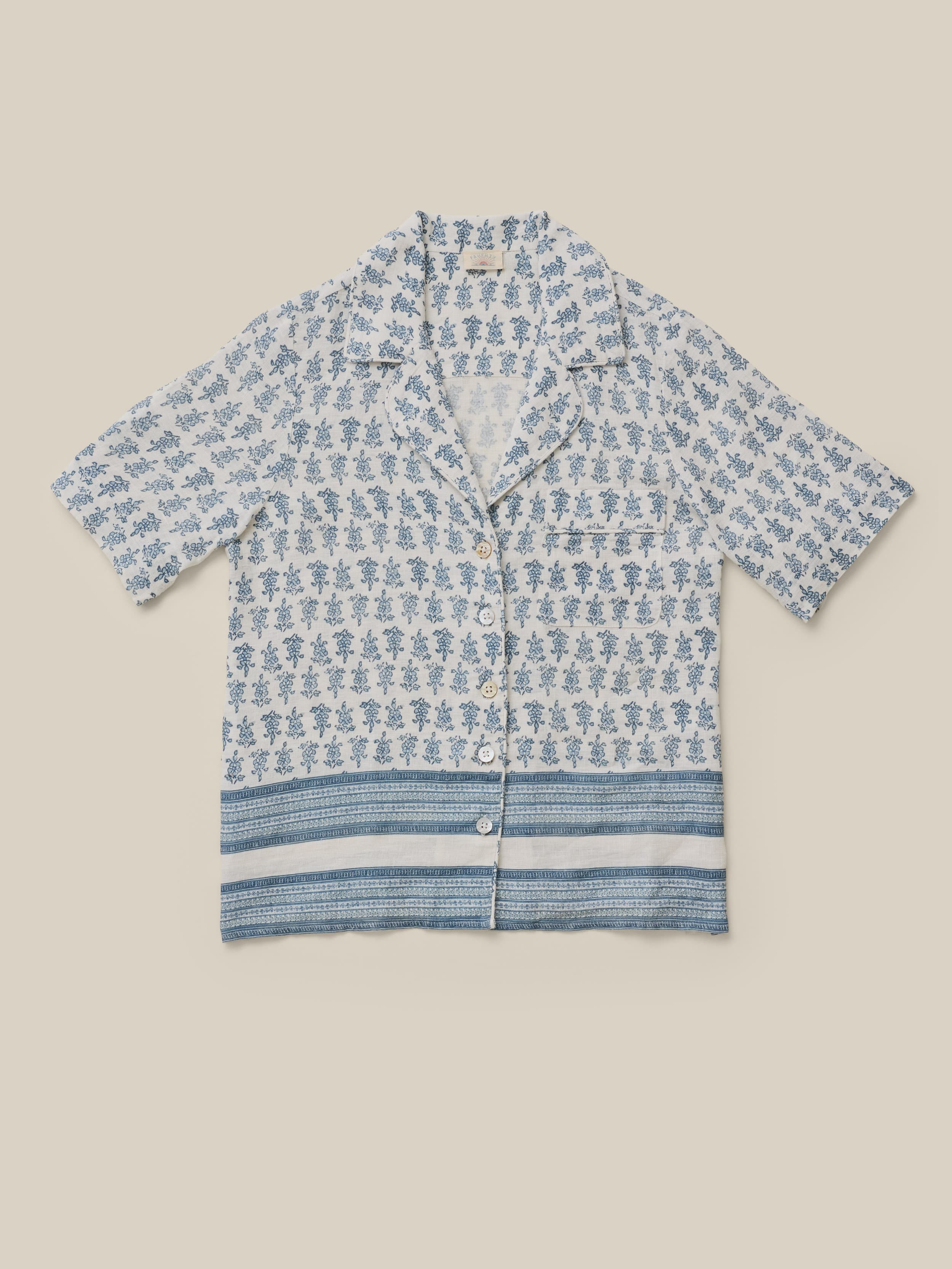 Pajama Short Set - Indigo Ikat - Image 4