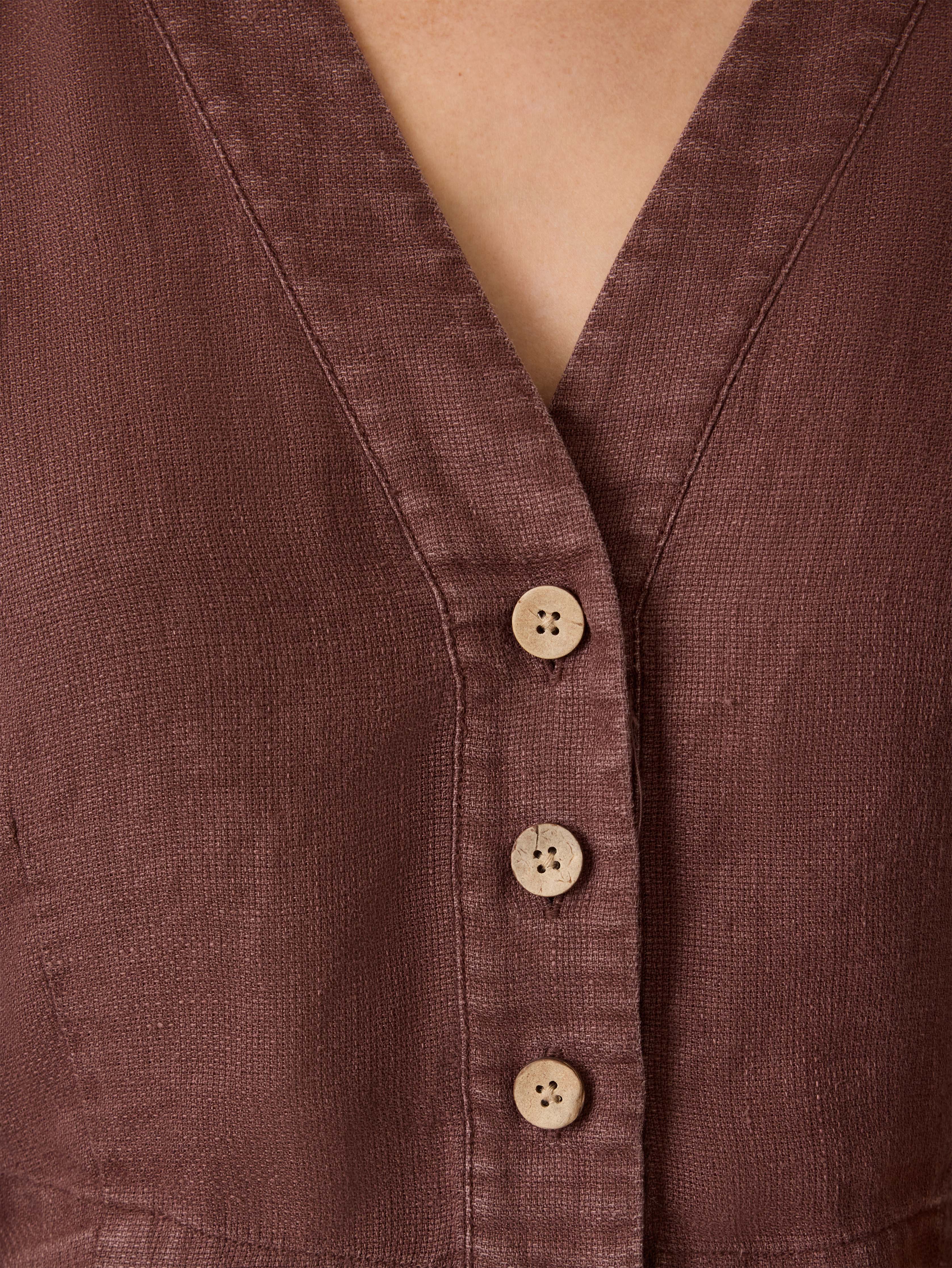 Palma Linen Avery Top - Cocoa - Image 2