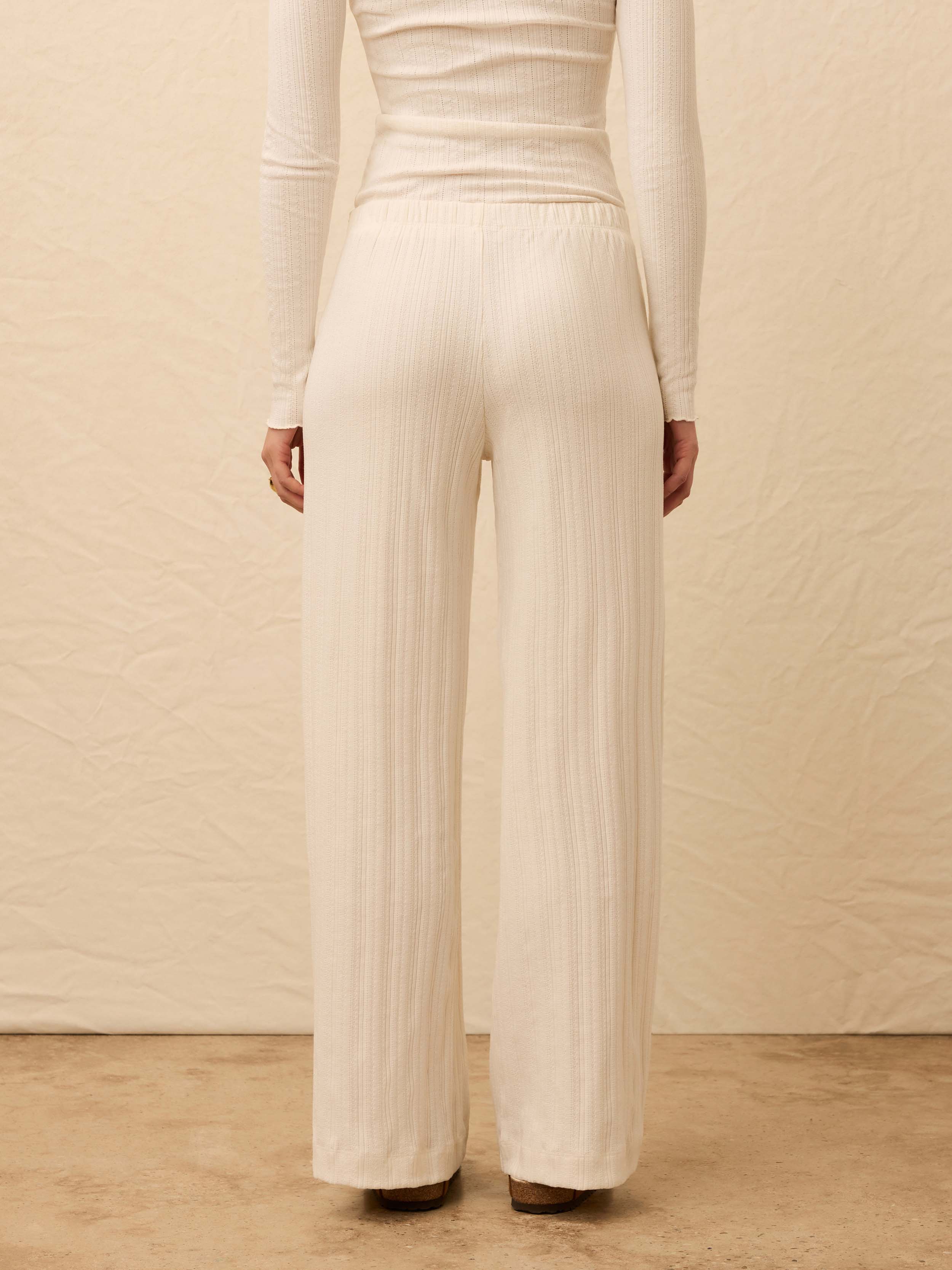 Paradise Pointelle Pant - Egret - Image 5