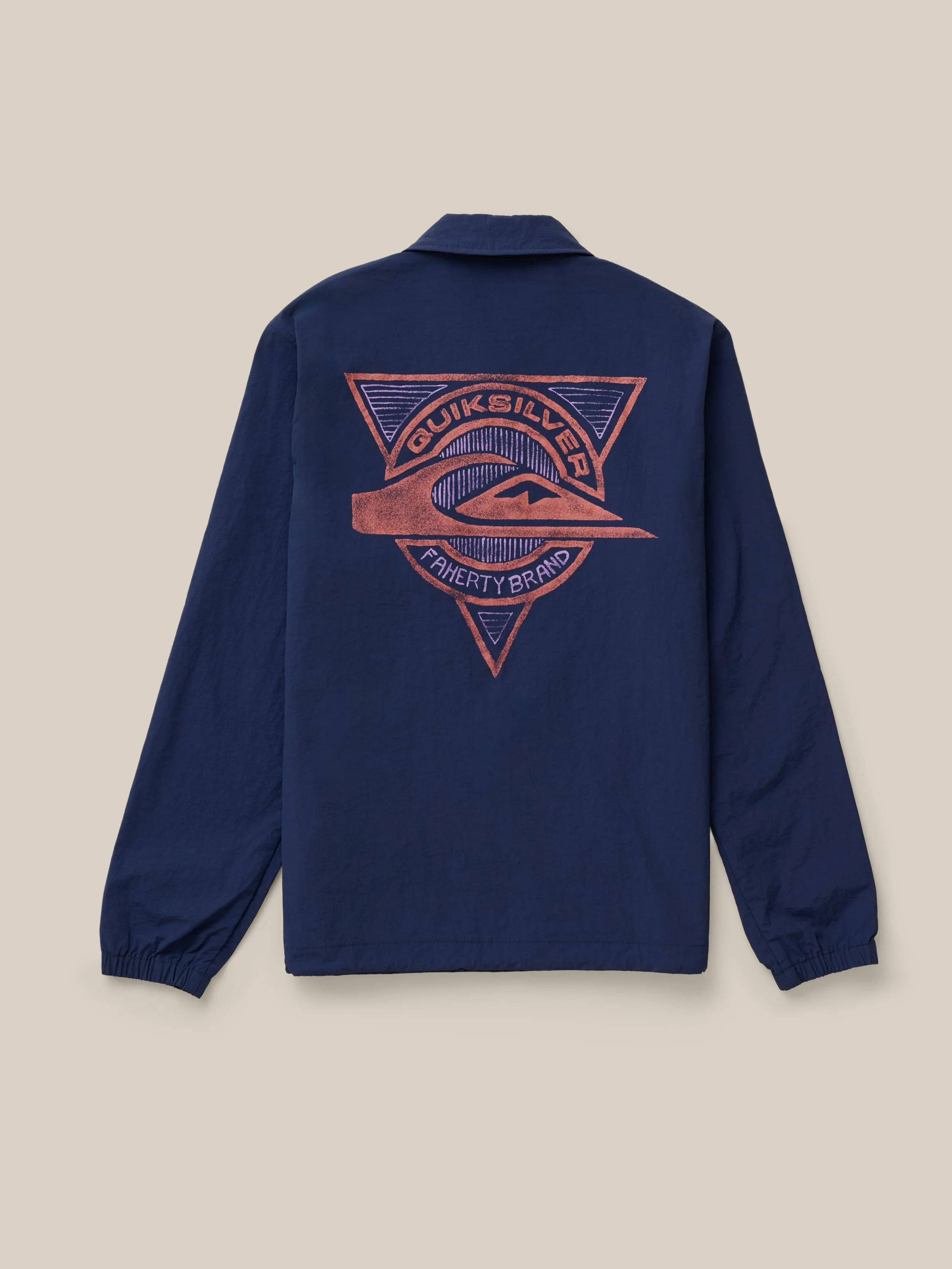 Faherty x Quiksilver Coaches Jacket - Huntington Navy - Image 6