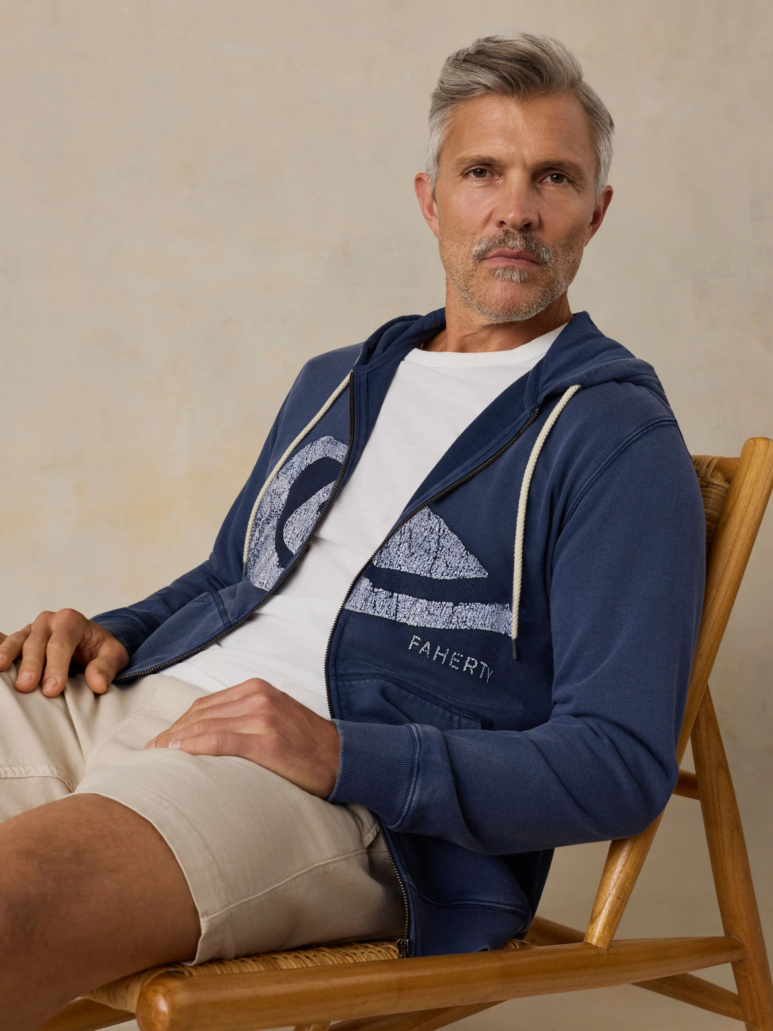 Faherty x Quiksilver Fleece Zip Hoodie - Abyss Navy - Image 2